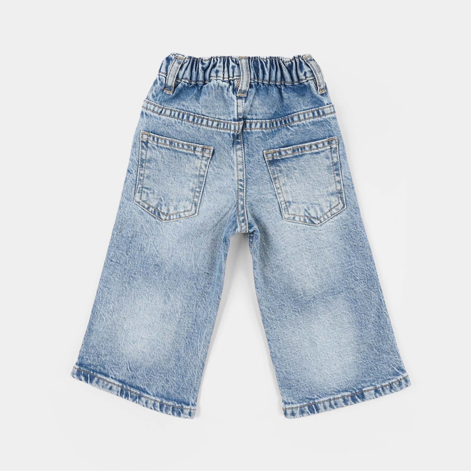 Infant Girls Denim Stretch PANT FACE-Blue - Image 4