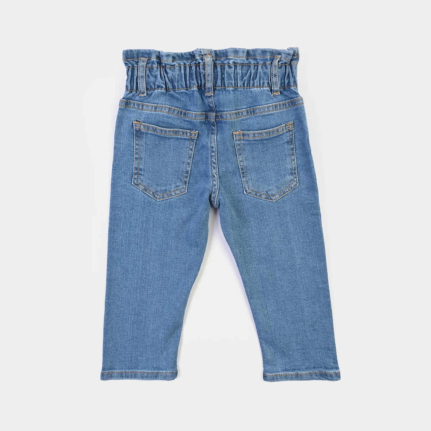 Infant Girls Denim Stretch Pant Polka Dot-Light Blue - Image 3
