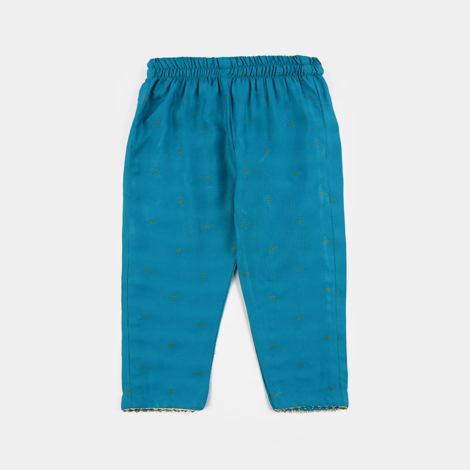 Infant Girls Jacquard Embroidered Suit 2 Piece (Dream Rani) - Teal Blue - Image 3