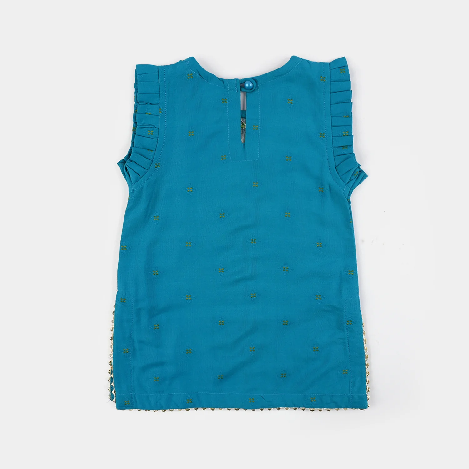 Infant Girls Jacquard Embroidered Suit 2 Piece (Dream Rani) - Teal Blue - Image 6