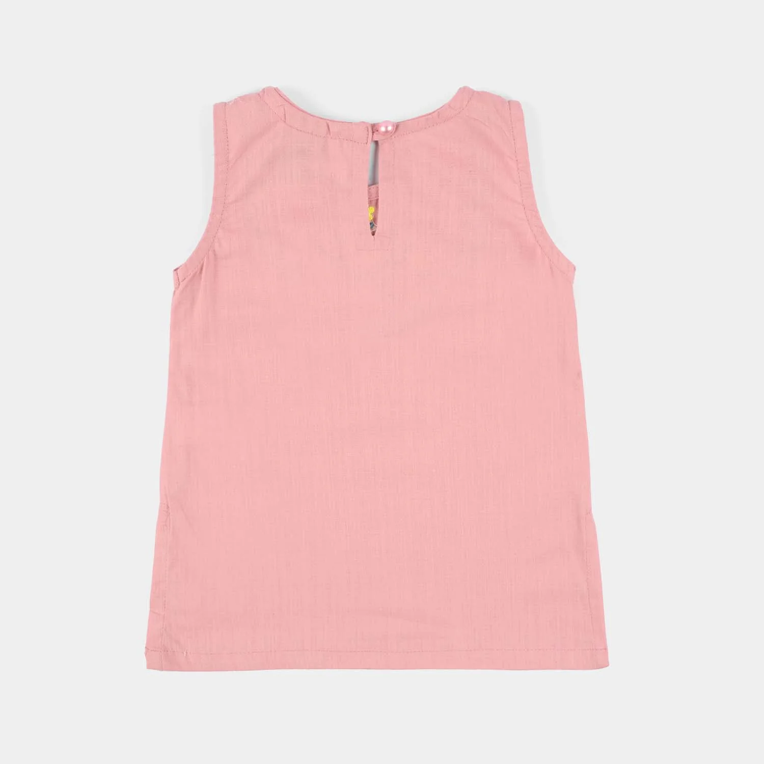 Infant Girls Cotton Slub Embroidered Kurti (Sama) - T.Pink - Image 7