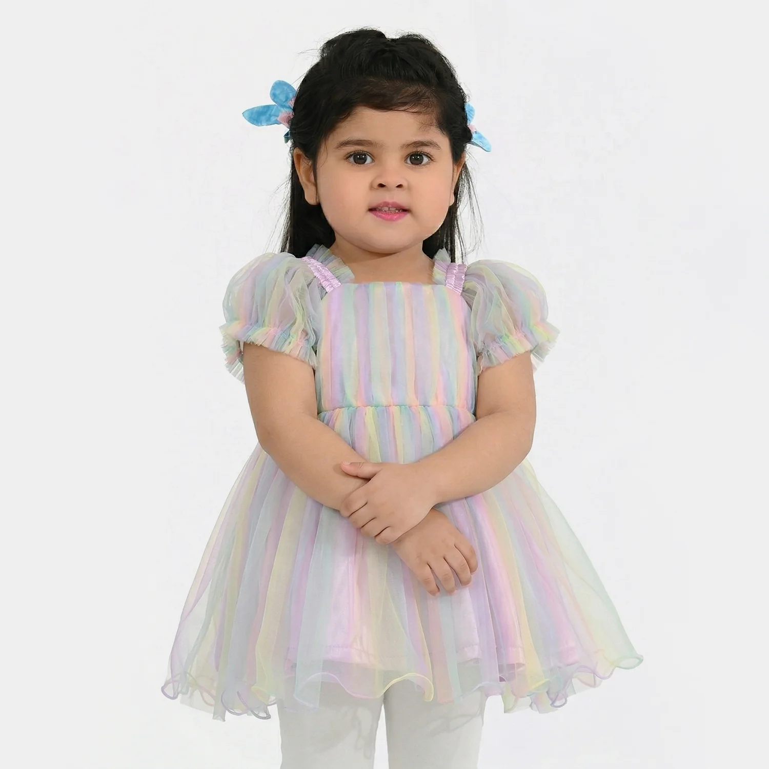 Infant Girls Net Fancy Frock (Magic Charm) - Multi - Image 2