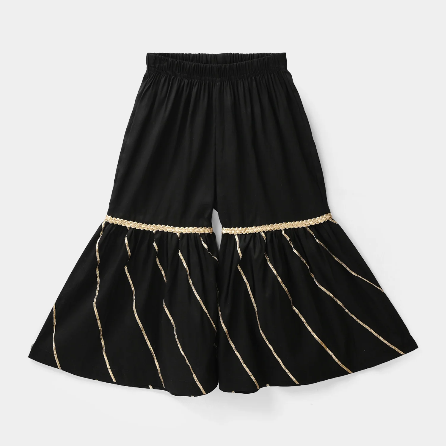 Infant Girls Gharara Chata Patti - Black