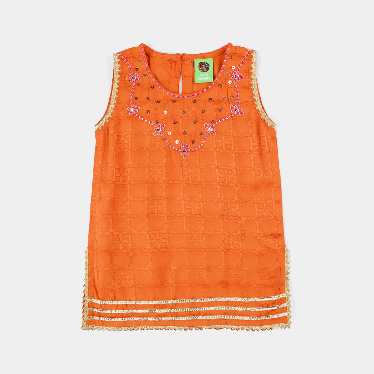 Infant Girls Jacquard 2-Piece Suit (Choti) - Rust/Orange - Image 7