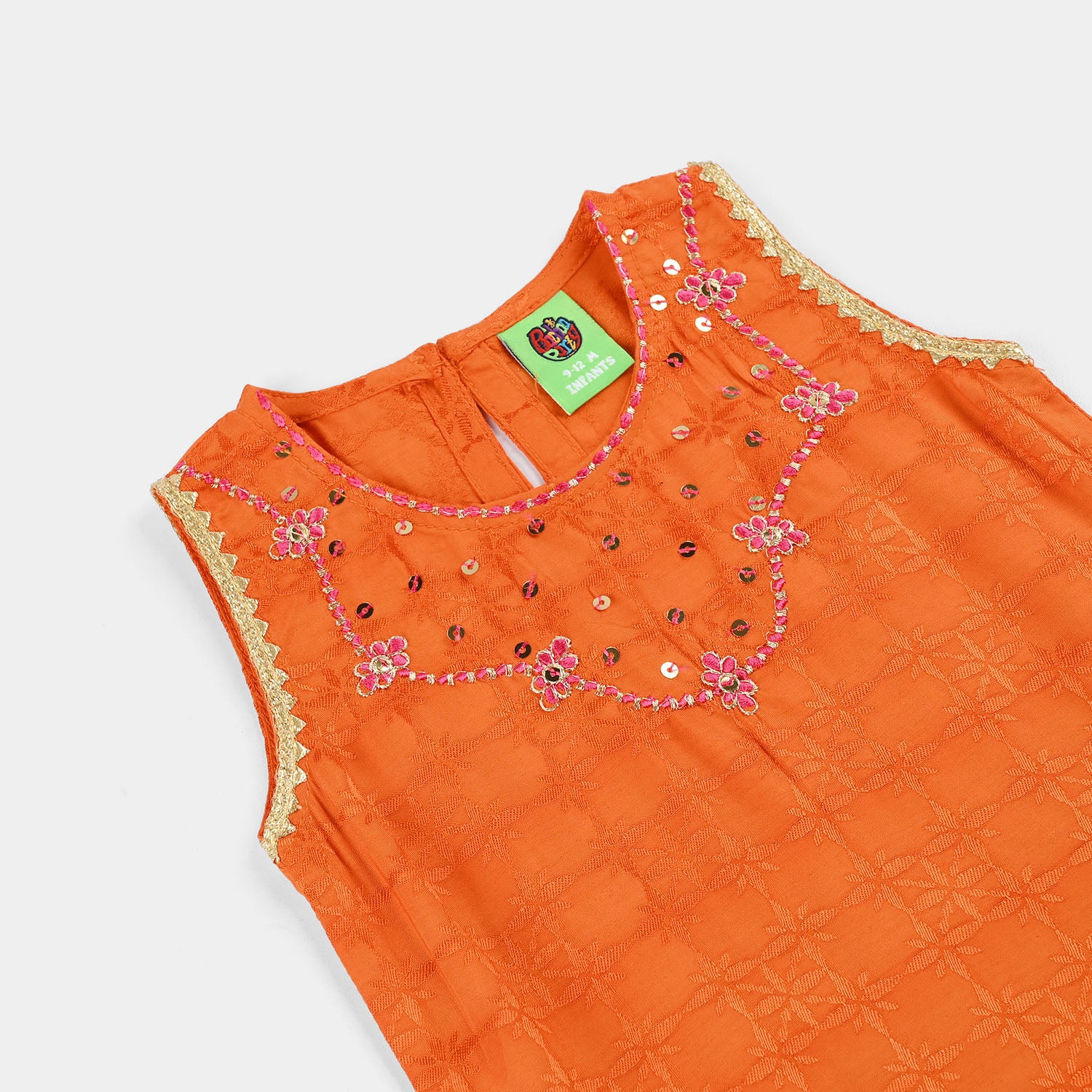 Infant Girls Jacquard 2-Piece Suit (Choti) - Rust/Orange - Image 8