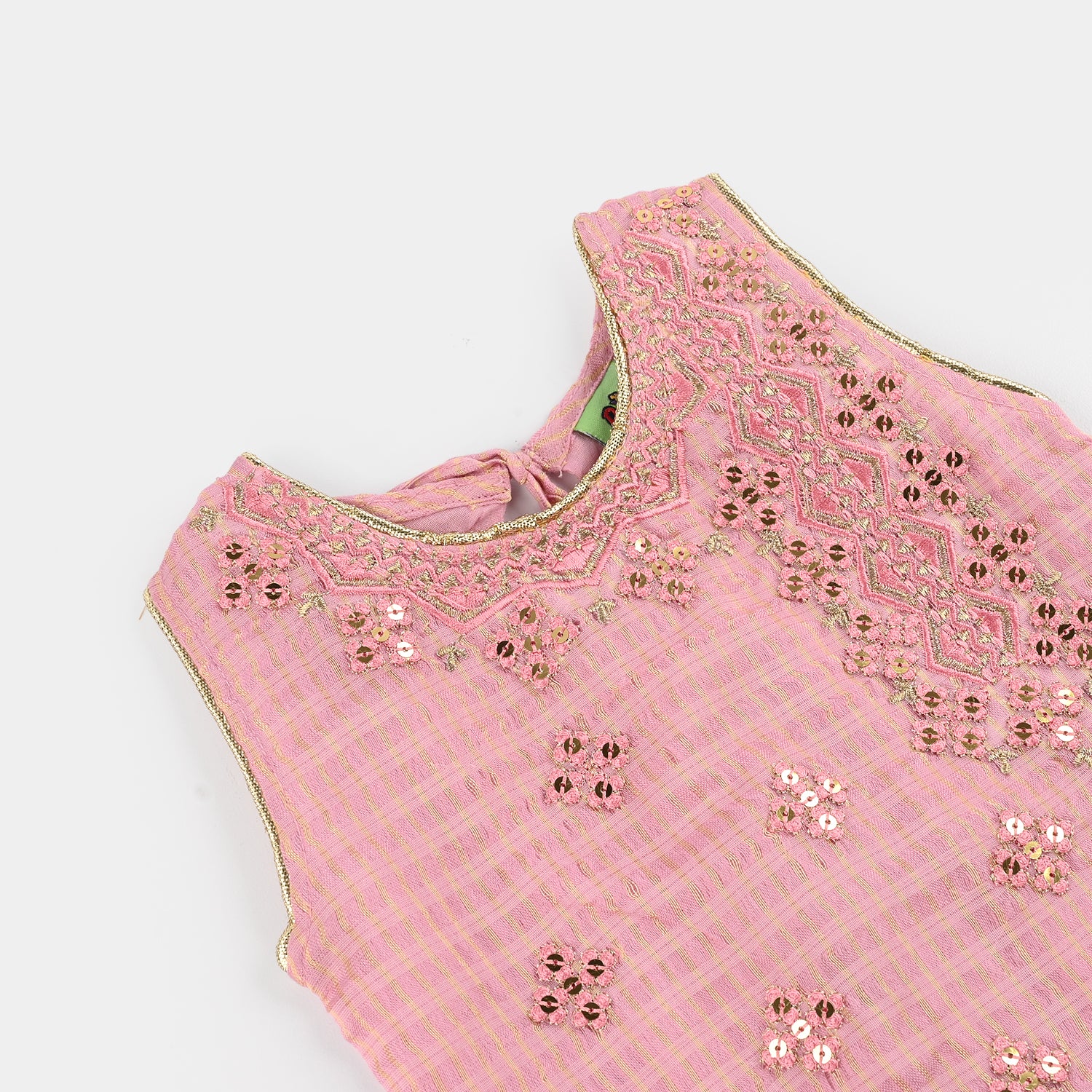 Infant Girls Jacquard 2 Piece Set (Glitter) - Pink - Image 3