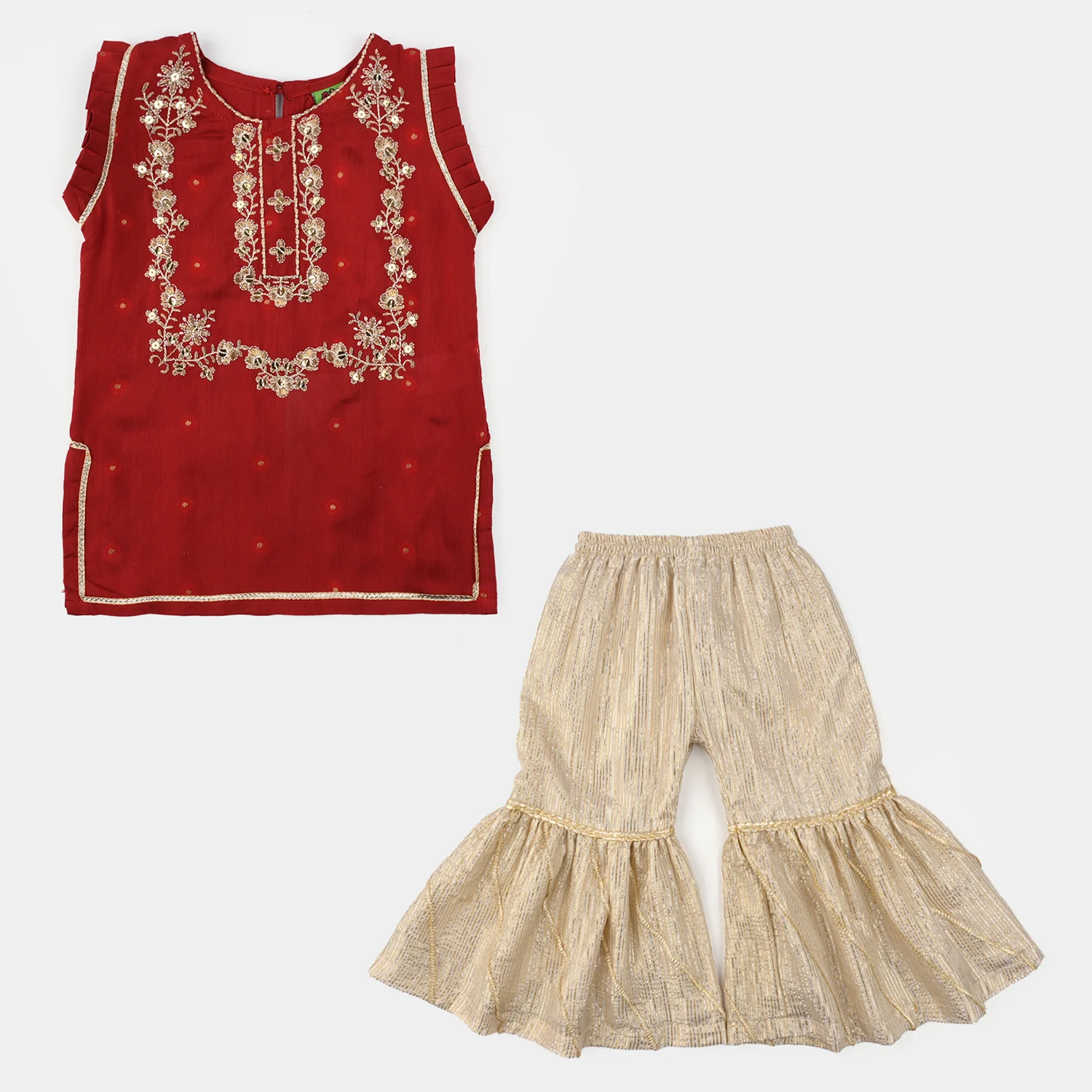 Infant Girls Jacquard 2-Piece Suit (Khumaar) - Red - Image 6