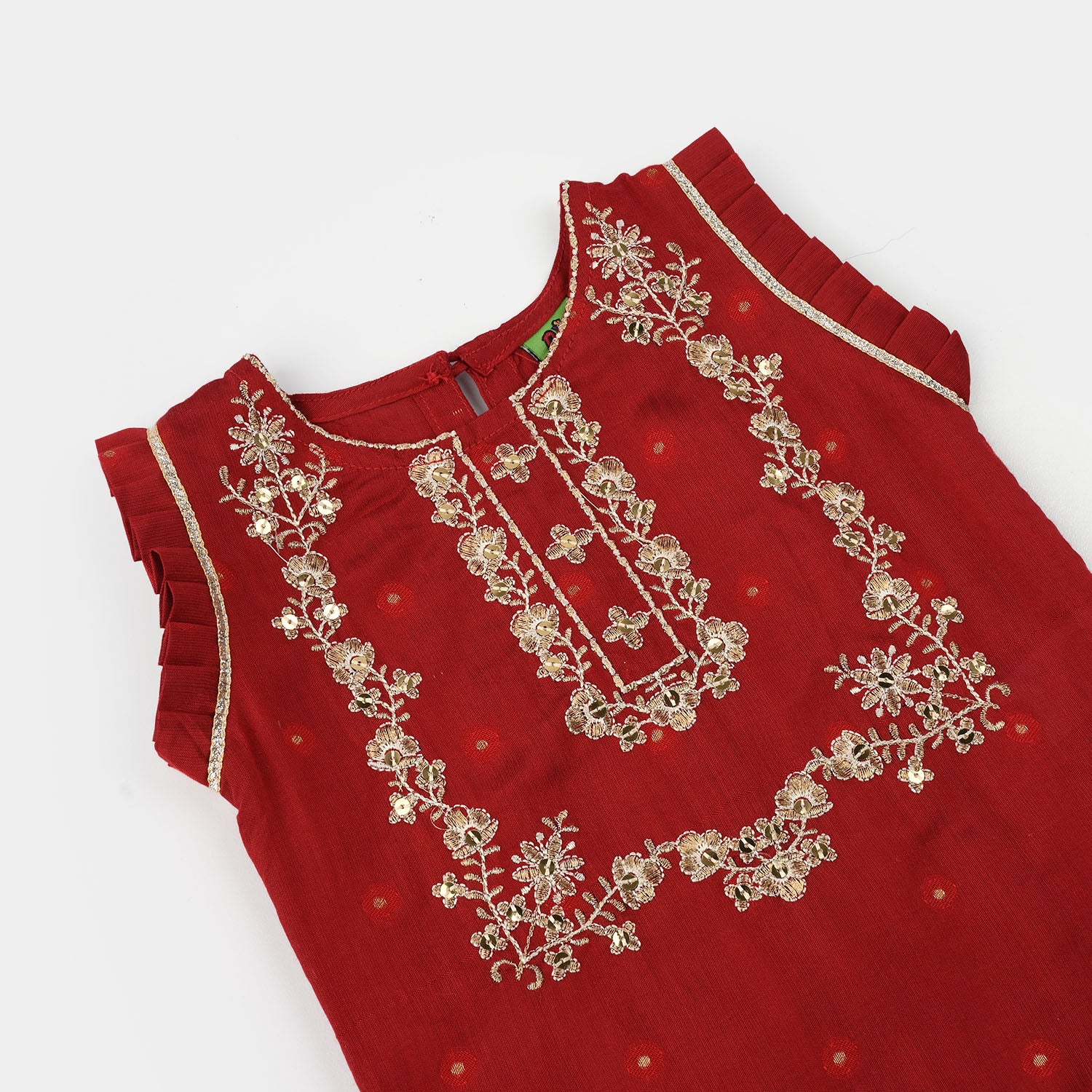 Infant Girls Jacquard 2-Piece Suit (Khumaar) - Red - Image 8