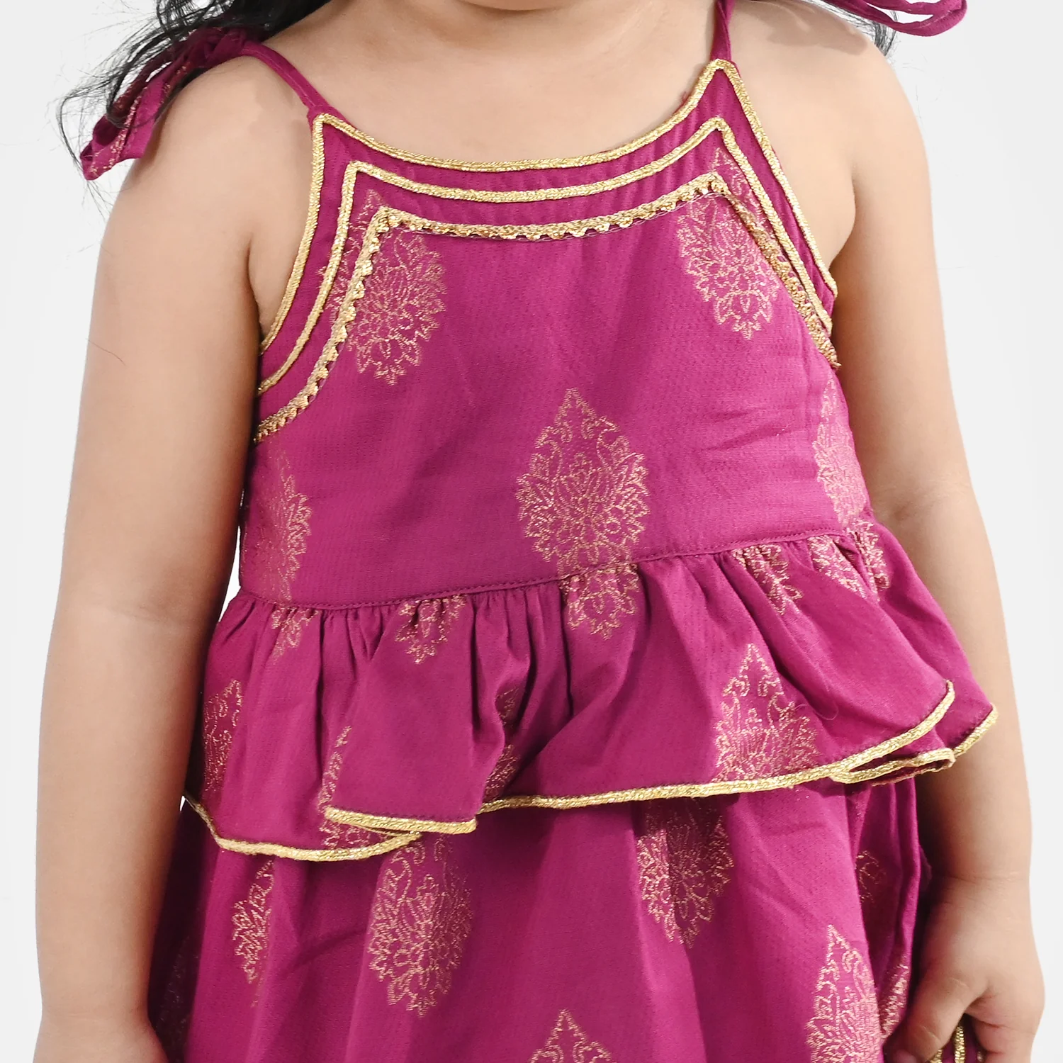 Infant Girls Jacquard 2 Piece Set (Titli) - Magenta - Image 4