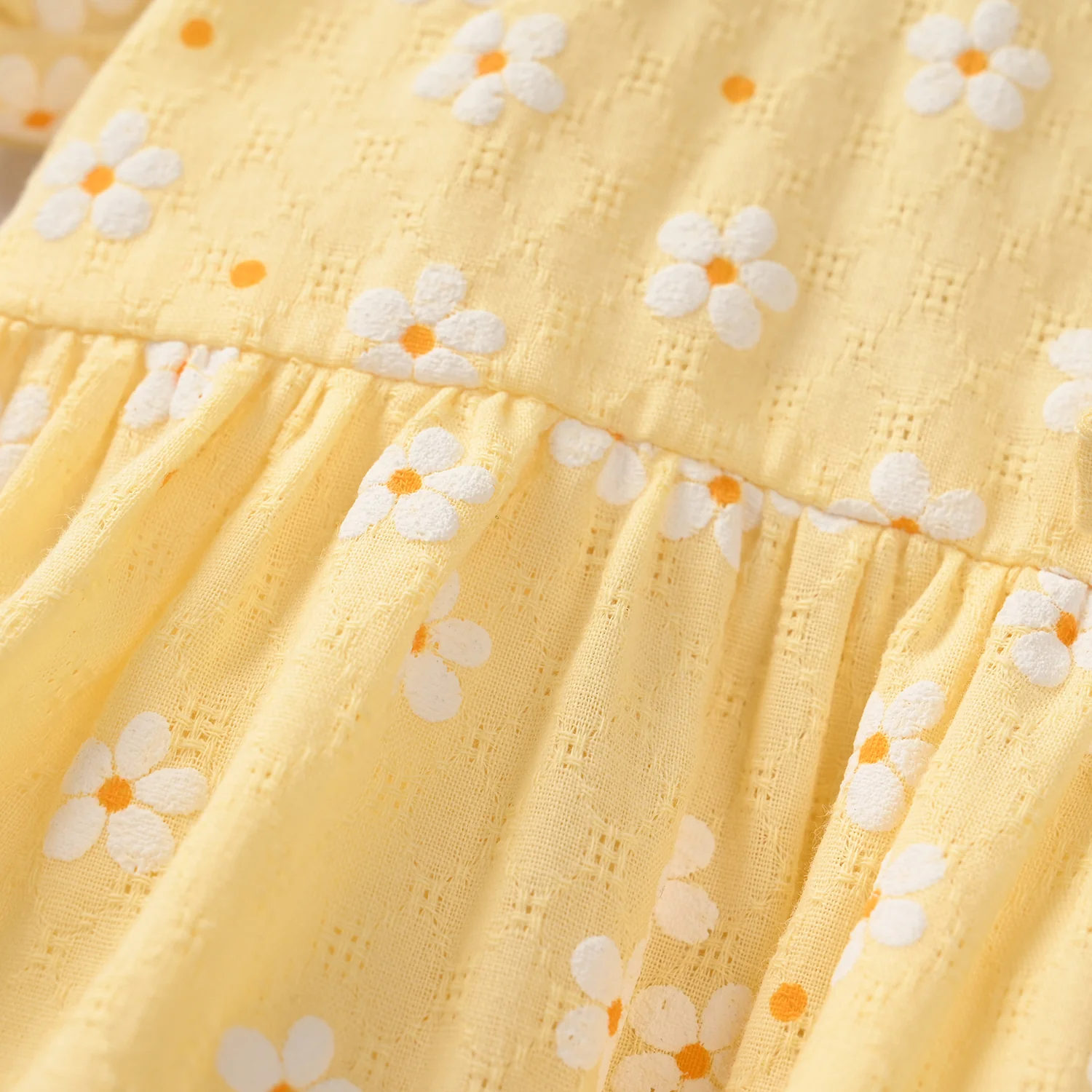 Infant Girls Jacquard Casual Top (Blossom) - Yellow - Image 4