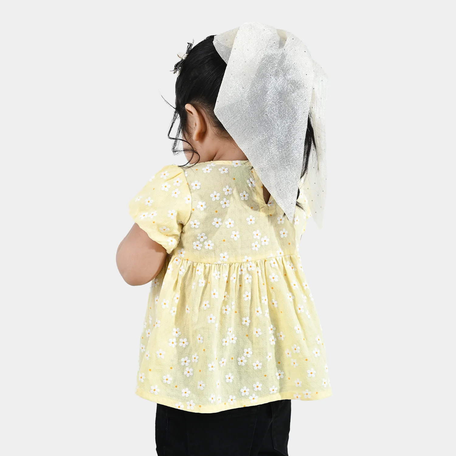 Infant Girls Jacquard Casual Top (Blossom) - Yellow - Image 6