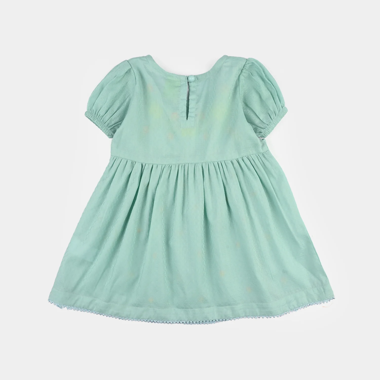 Infant Girls Jacquard Embroidered 2Pcs - Mint Green - Image 5