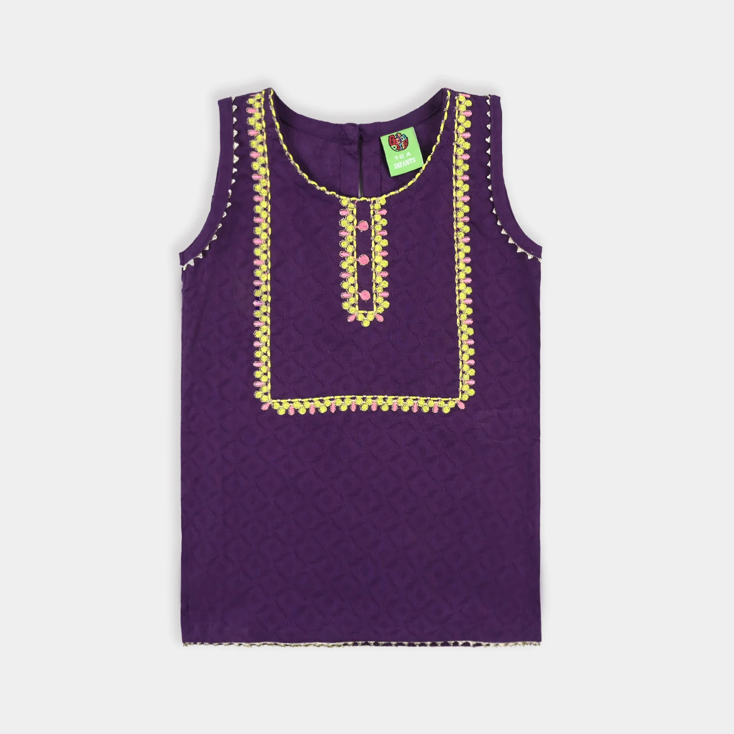 Infant Girls Jacquard Emb 2Pcs Noor Pari-PURPLE - Image 2