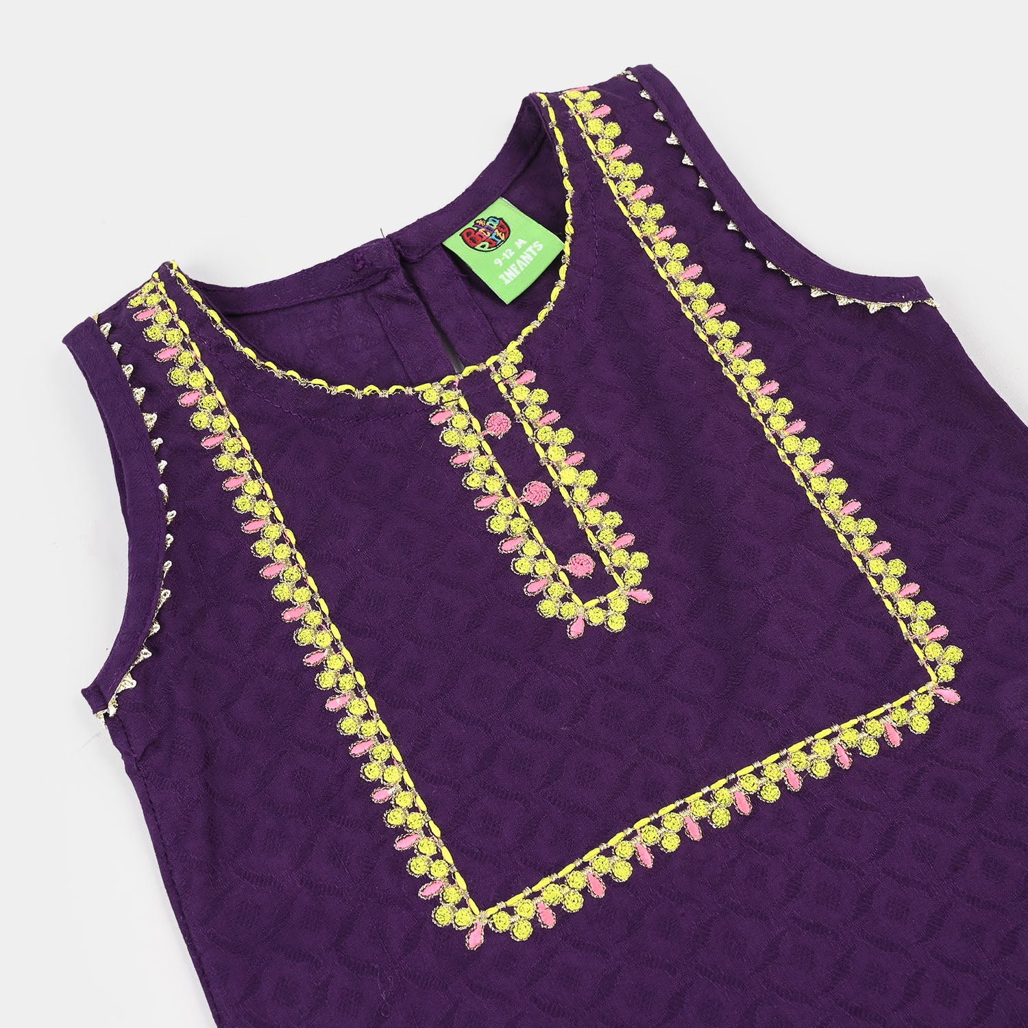 Infant Girls Jacquard Emb 2Pcs Noor Pari-PURPLE - Image 3