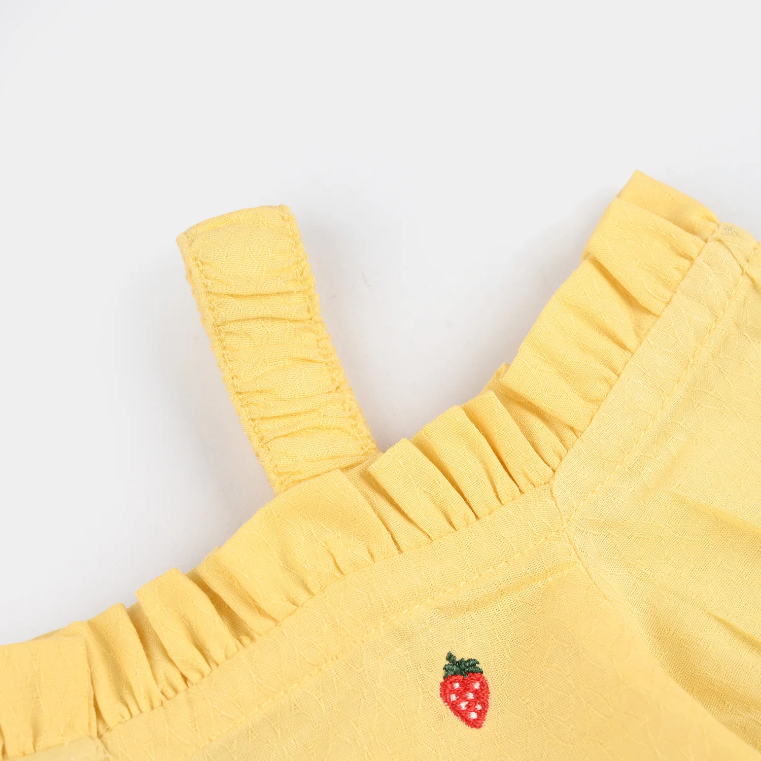 Infant Girls Jacquard Emb Top Strawberries - Yellow - Image 2