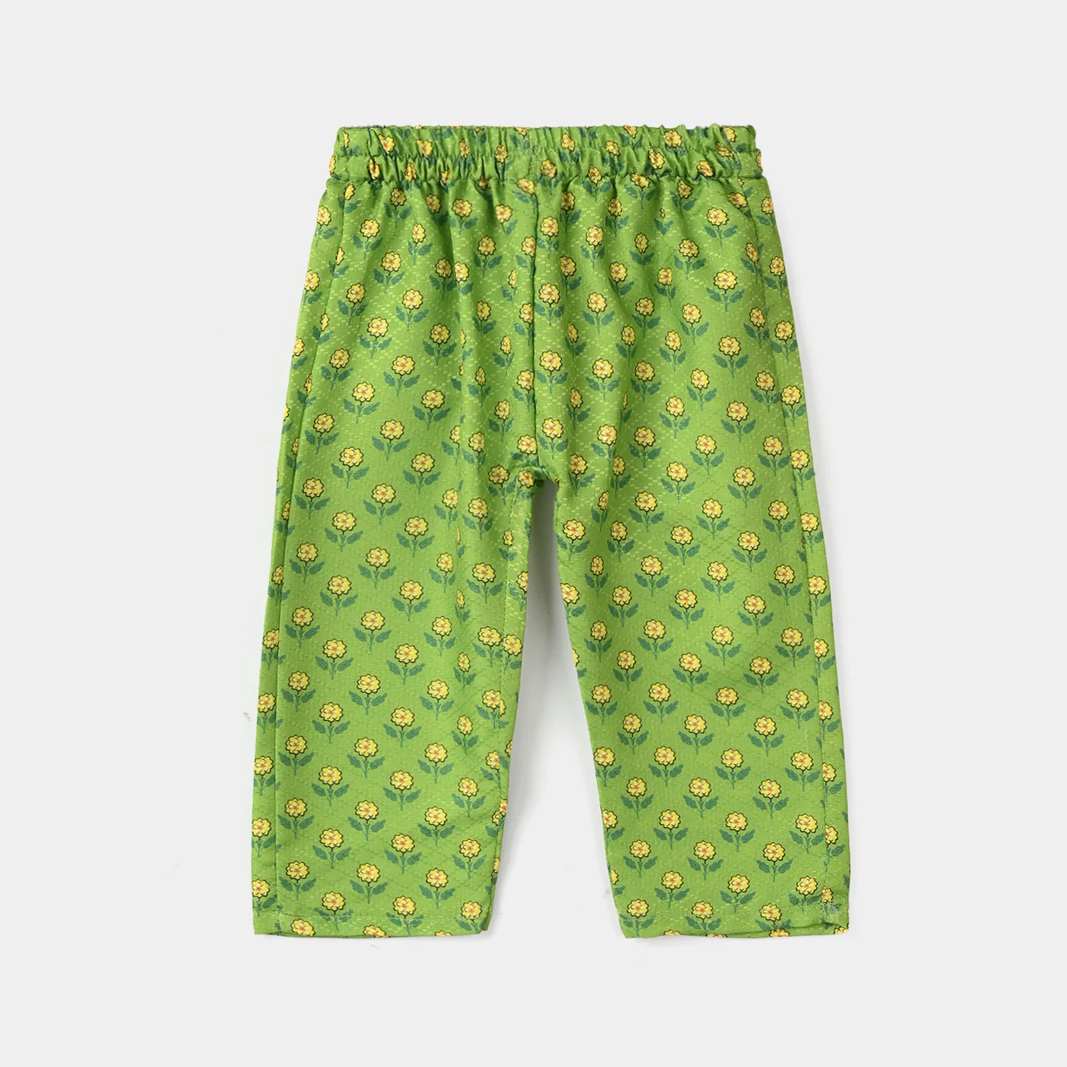 Infant Girls Jacquard Printed 2-Pcs Suit - Dhani Green - Image 5