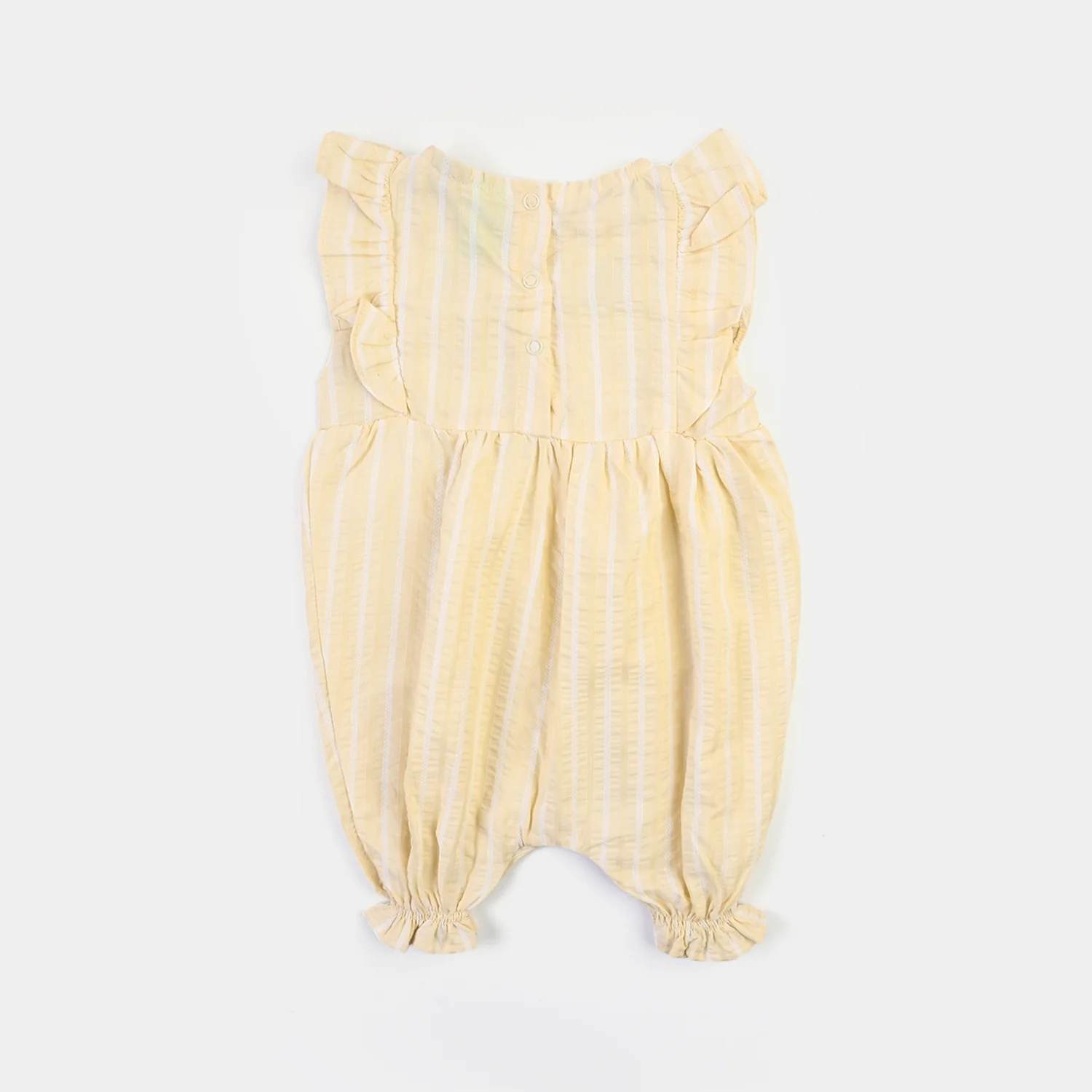 Infant Girls Jacquard Woven Romper-Sunflower-Light Yellow - Image 4