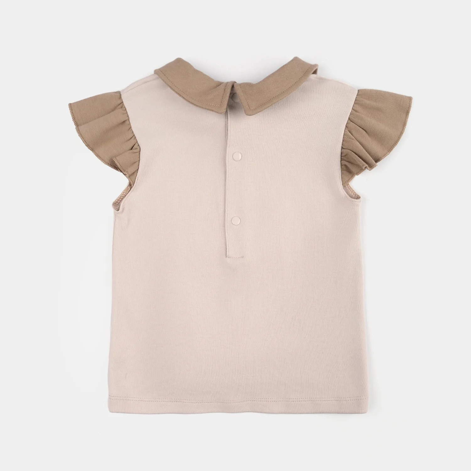 Infant Girls Jersey/Terry 2Pc Suit - Beige/Blue - Image 4