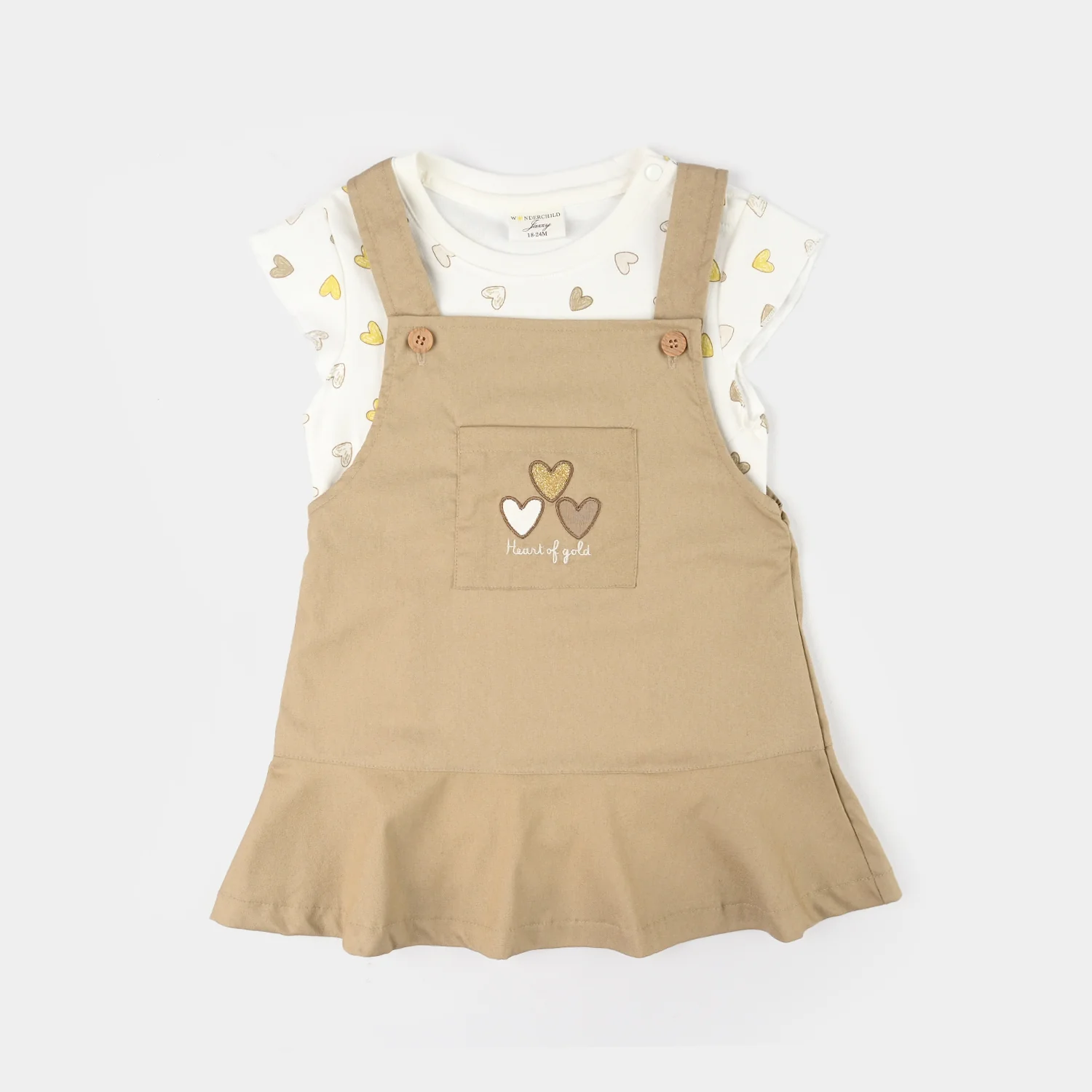 Infant Girls Jersey/Terry 2Pc Suit - Brown