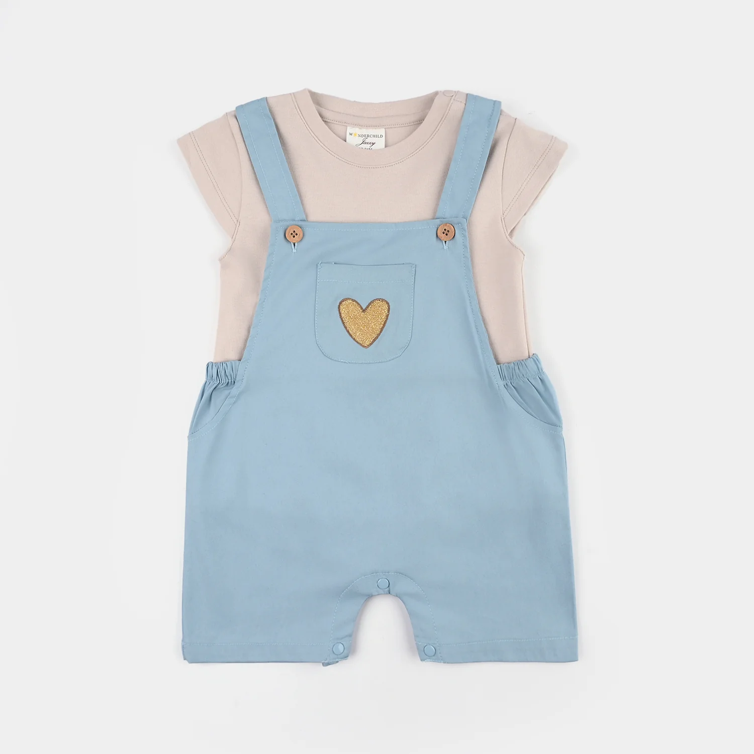 Infant Girls Jersey/Terry 2Pc Suit - Blue