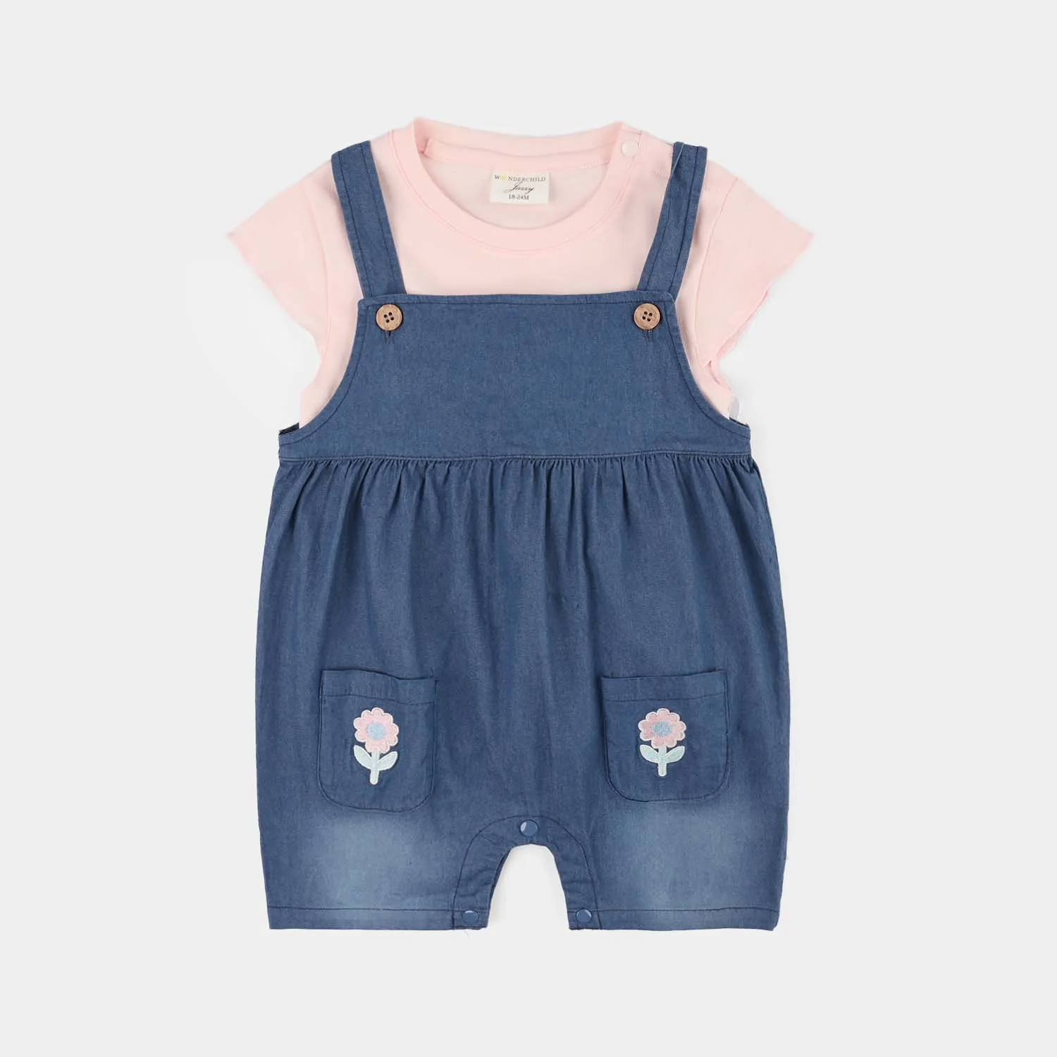 Infant Girls Jersey/Terry 2Pc Suit - Pink