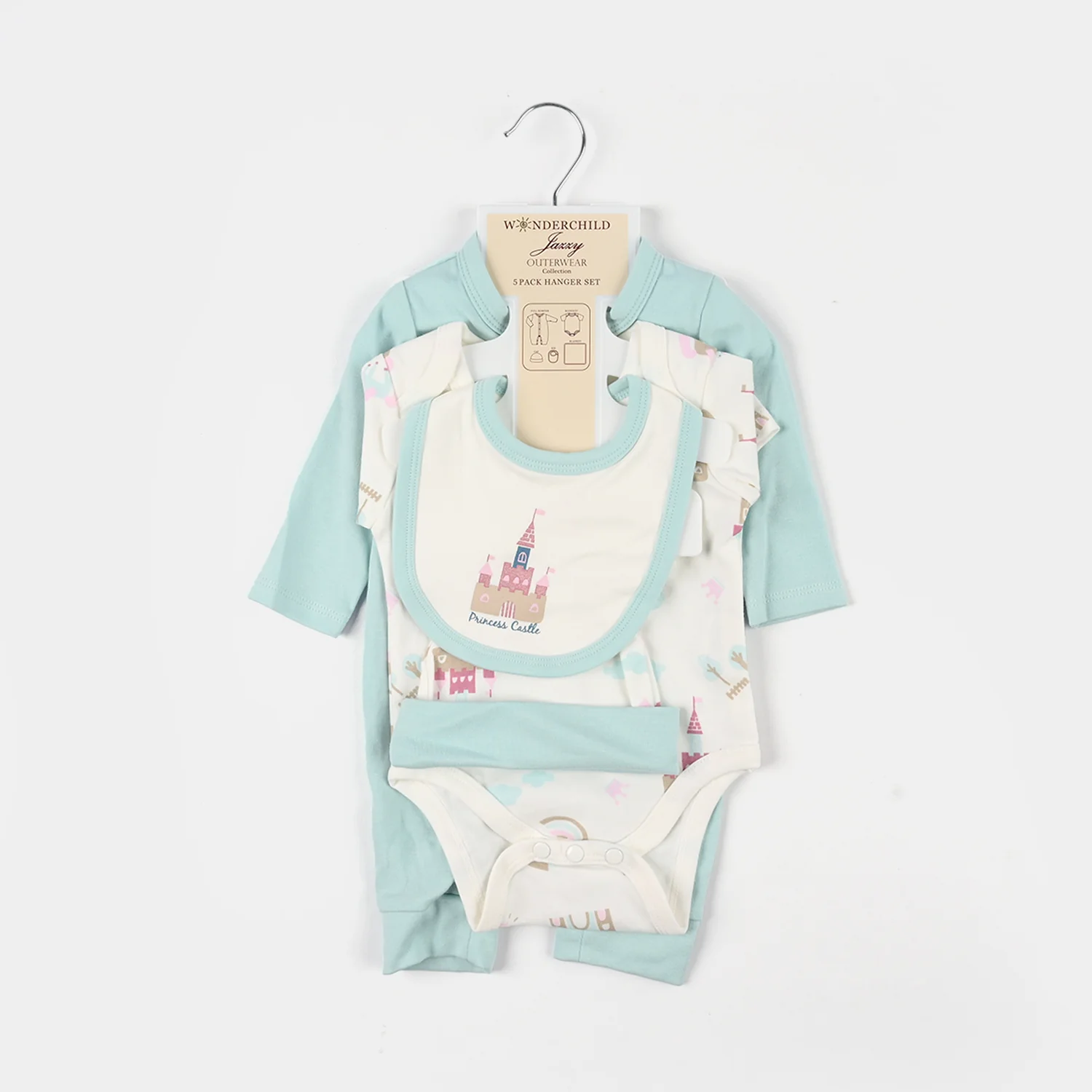 Infant Girls Jersey Terry 5Pc Gift Set - Blue - Image 3