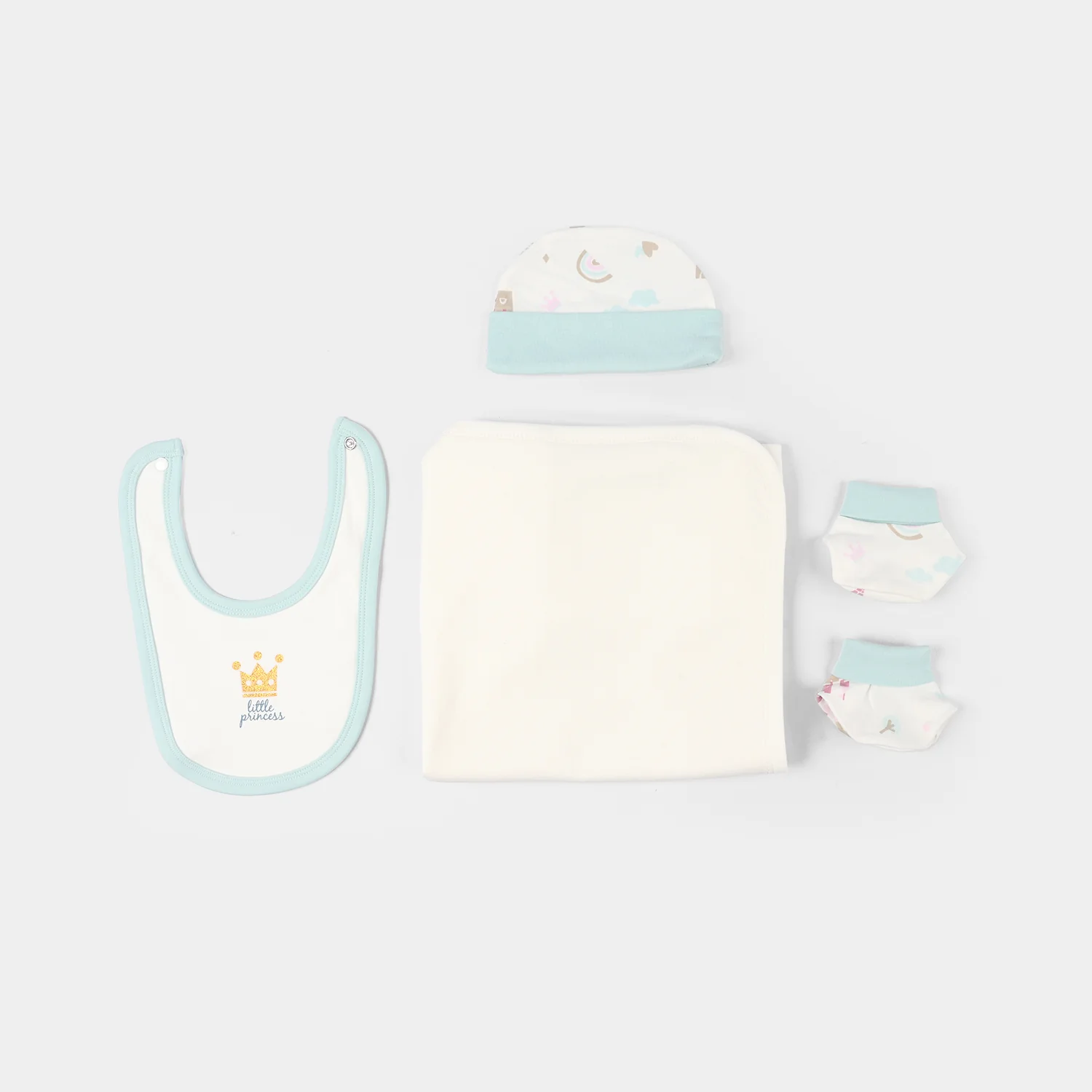 Infant Girls Jersey Terry 7Pc Gift Set - Blue - Image 3