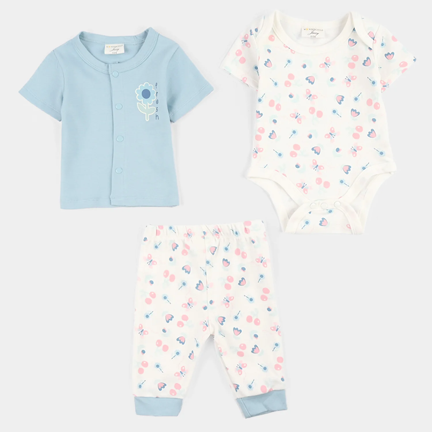 Infant Girls Jersey Terry 7Pc Gift Set - Blue - Image 2