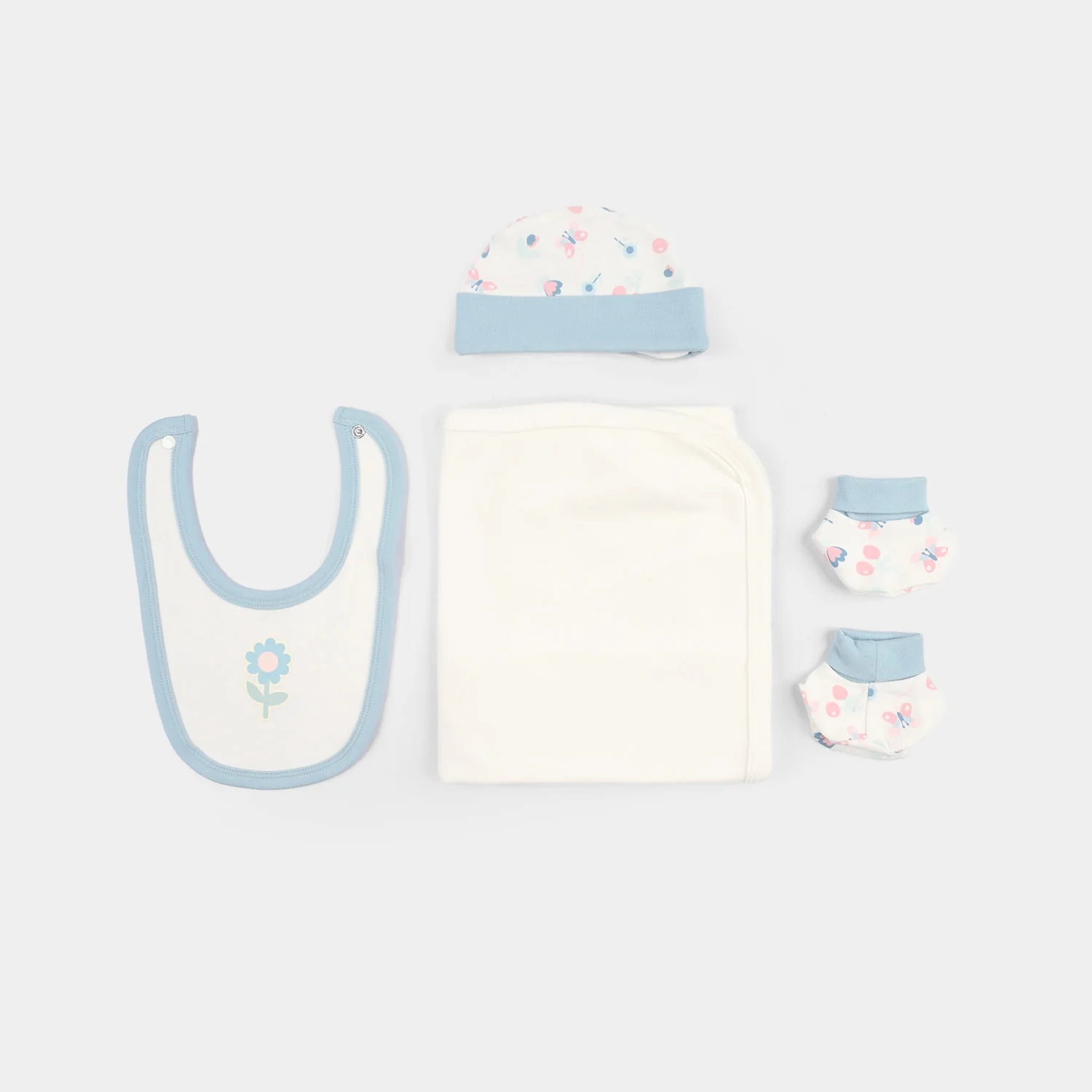 Infant Girls Jersey Terry 7Pc Gift Set - Blue - Image 3