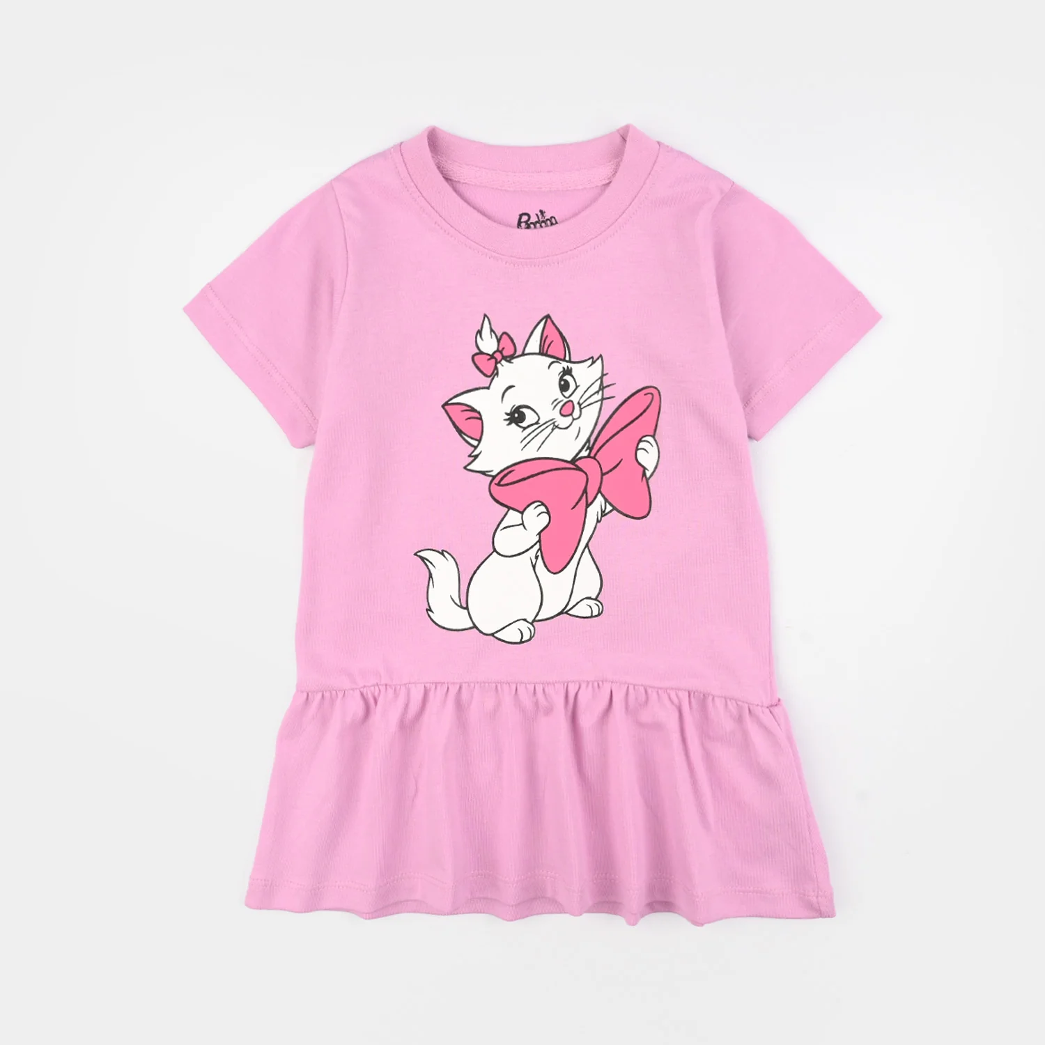 Infant Girls Jersey/Terry Knitted Frock (Character) - Pink