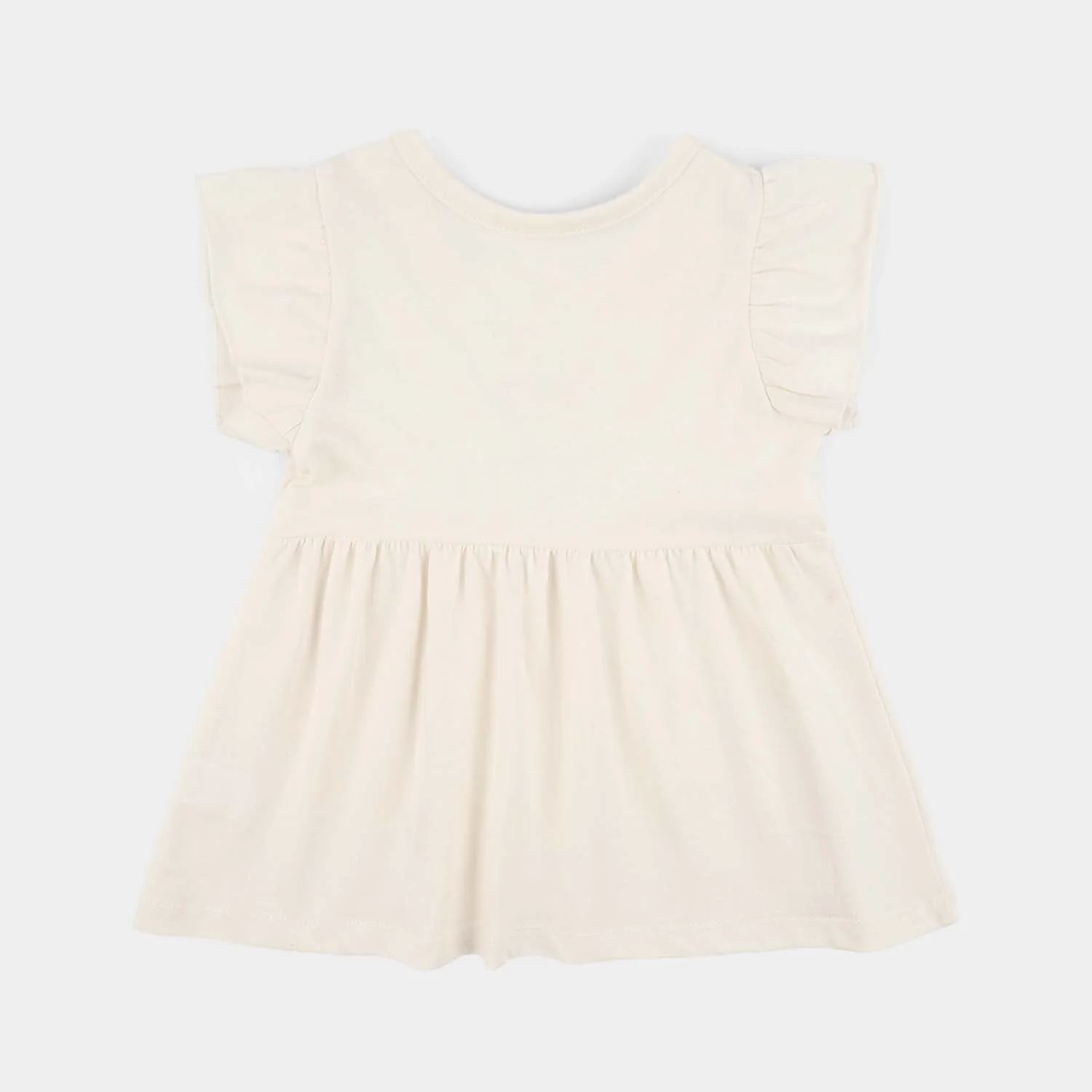 Infant Girls Jersey/Terry Knitted Frock (Character) - Off White - Image 4