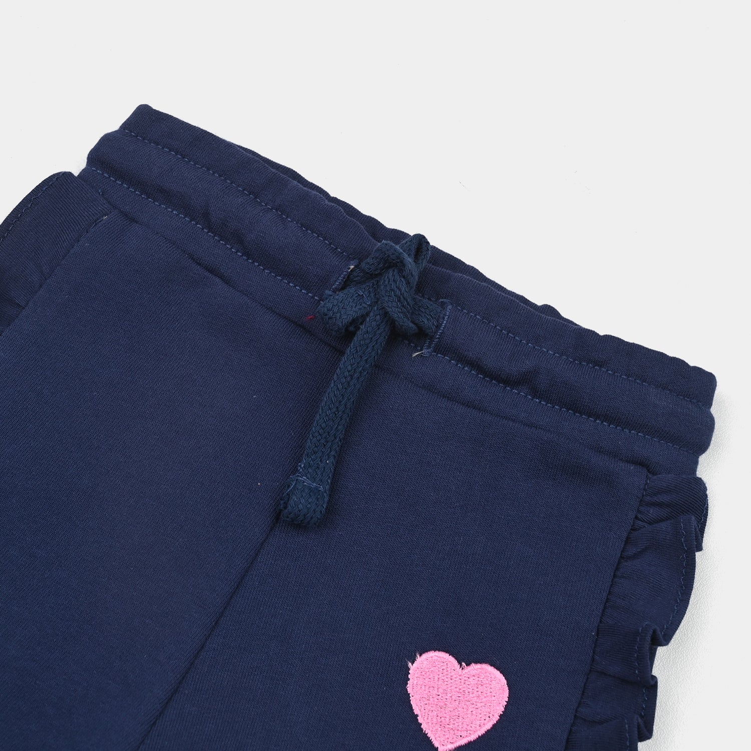 Infant Girls Jersey/Terry Short Heart-Navy Blue - Image 2