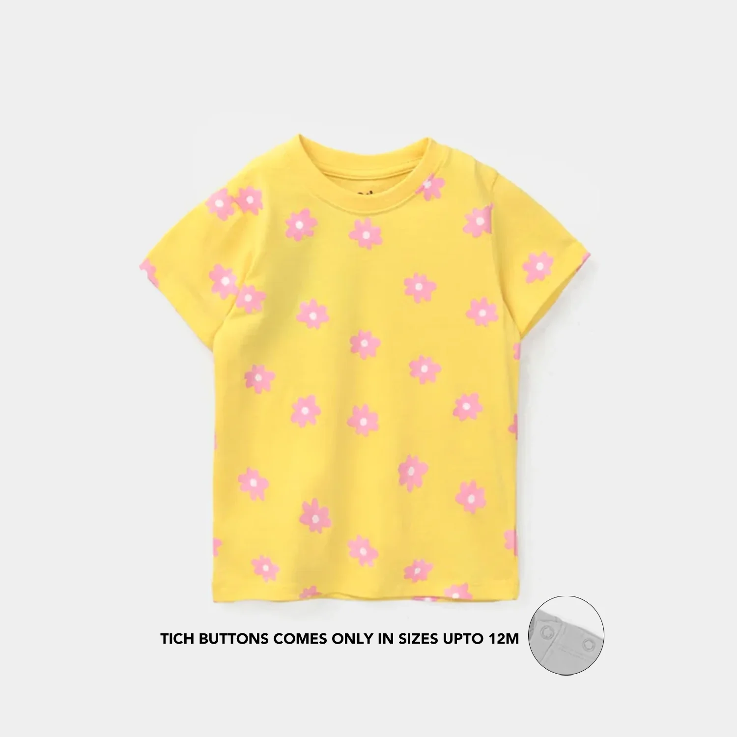 Infant Girls Jersey/Terry T-Shirt (FLOWER) - Yellow