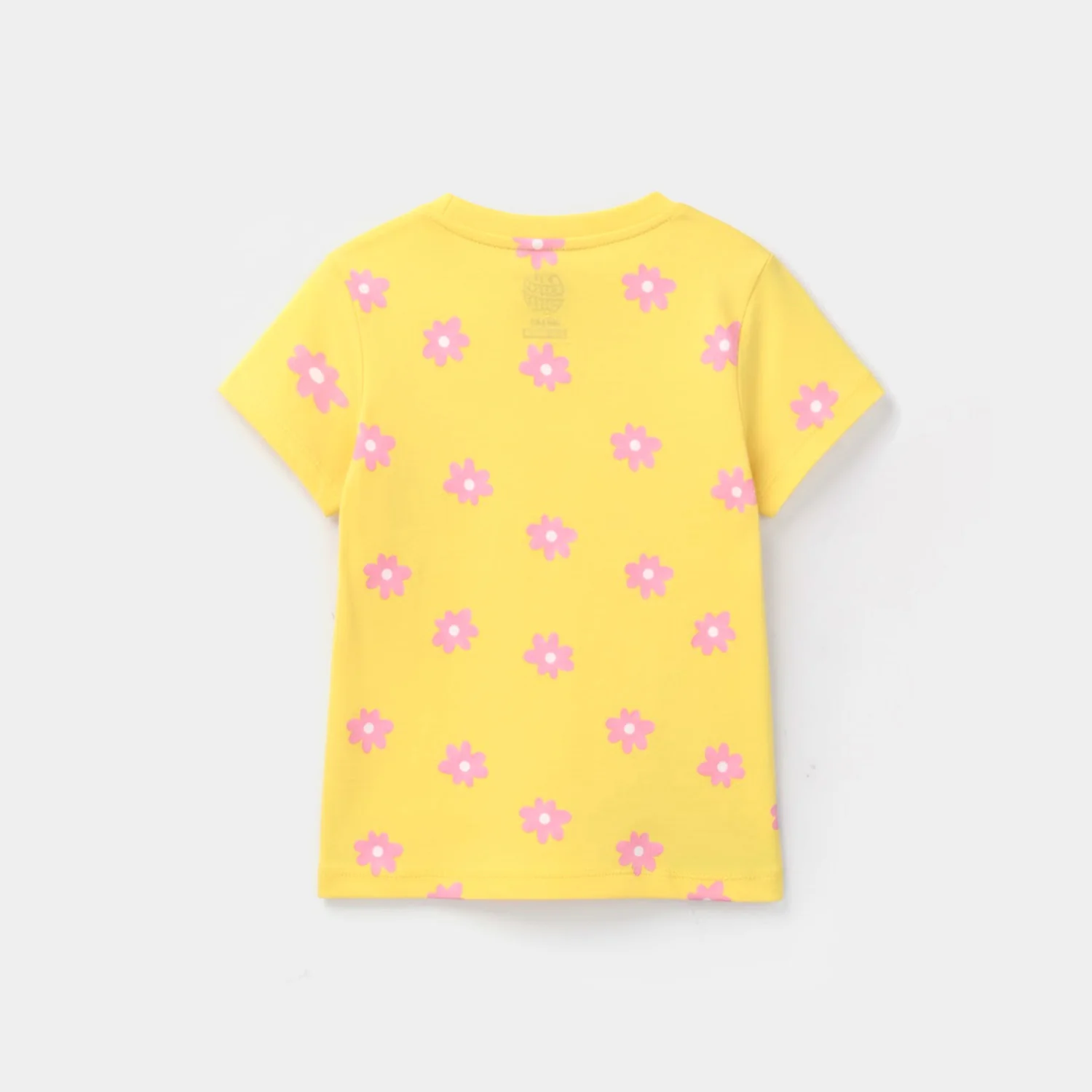 Infant Girls Jersey/Terry T-Shirt (FLOWER) - Yellow - Image 4