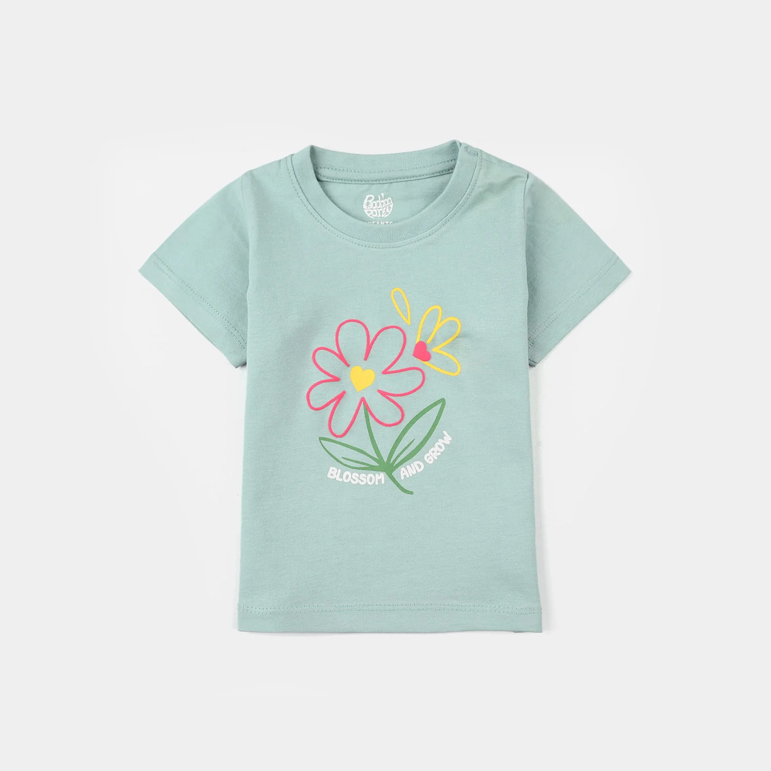 Infant Girls Jersey/Terry Printed T-Shirt - Canal Blue - Image 2