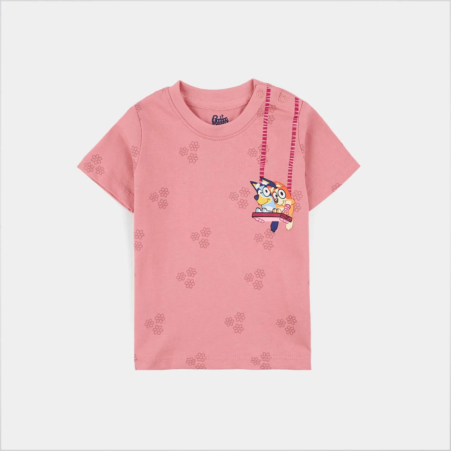 Infant Girls Jersey/Terry T-Shirt (Bluey & Bingo) - Pink - Image 2