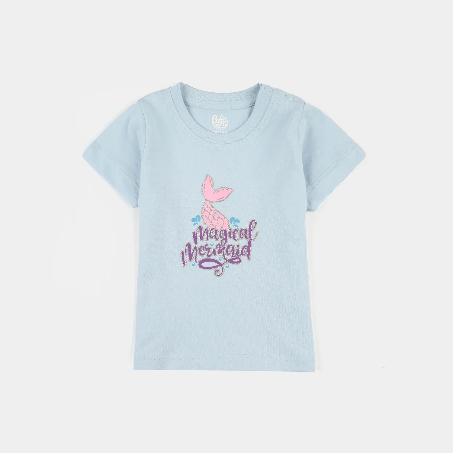 Infant Girls Jersey/Terry T-Shirt (Magical Mermaid) - Light Blue - Image 2