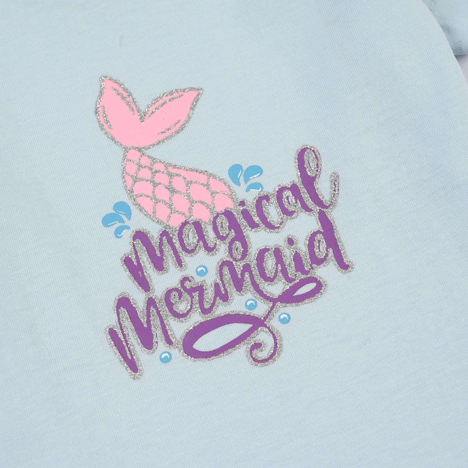 Infant Girls Jersey/Terry T-Shirt (Magical Mermaid) - Light Blue - Image 3