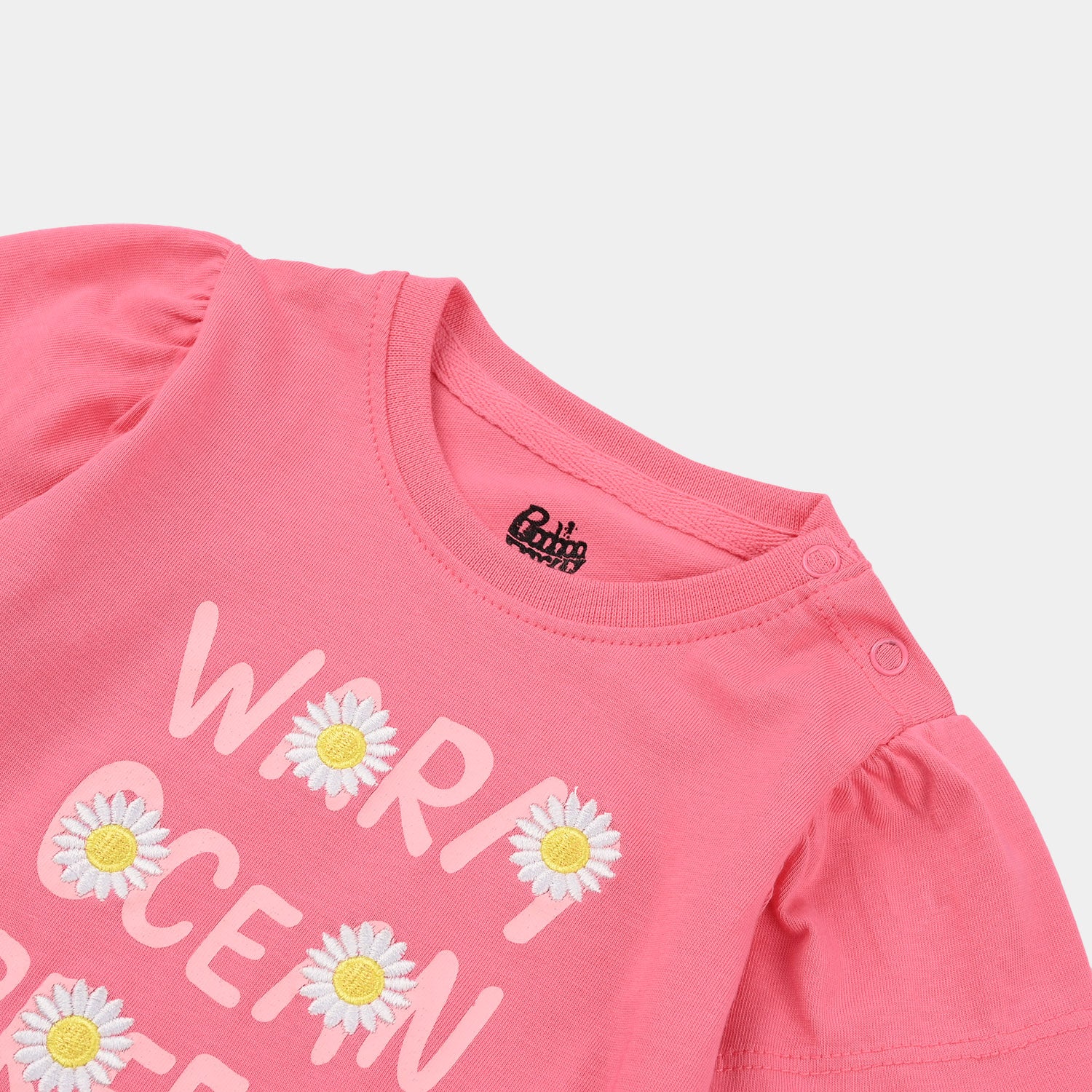 Infant Girls Jersey/Terry T-Shirt (Warm Ocean Breeze) - Plumeria - Image 3