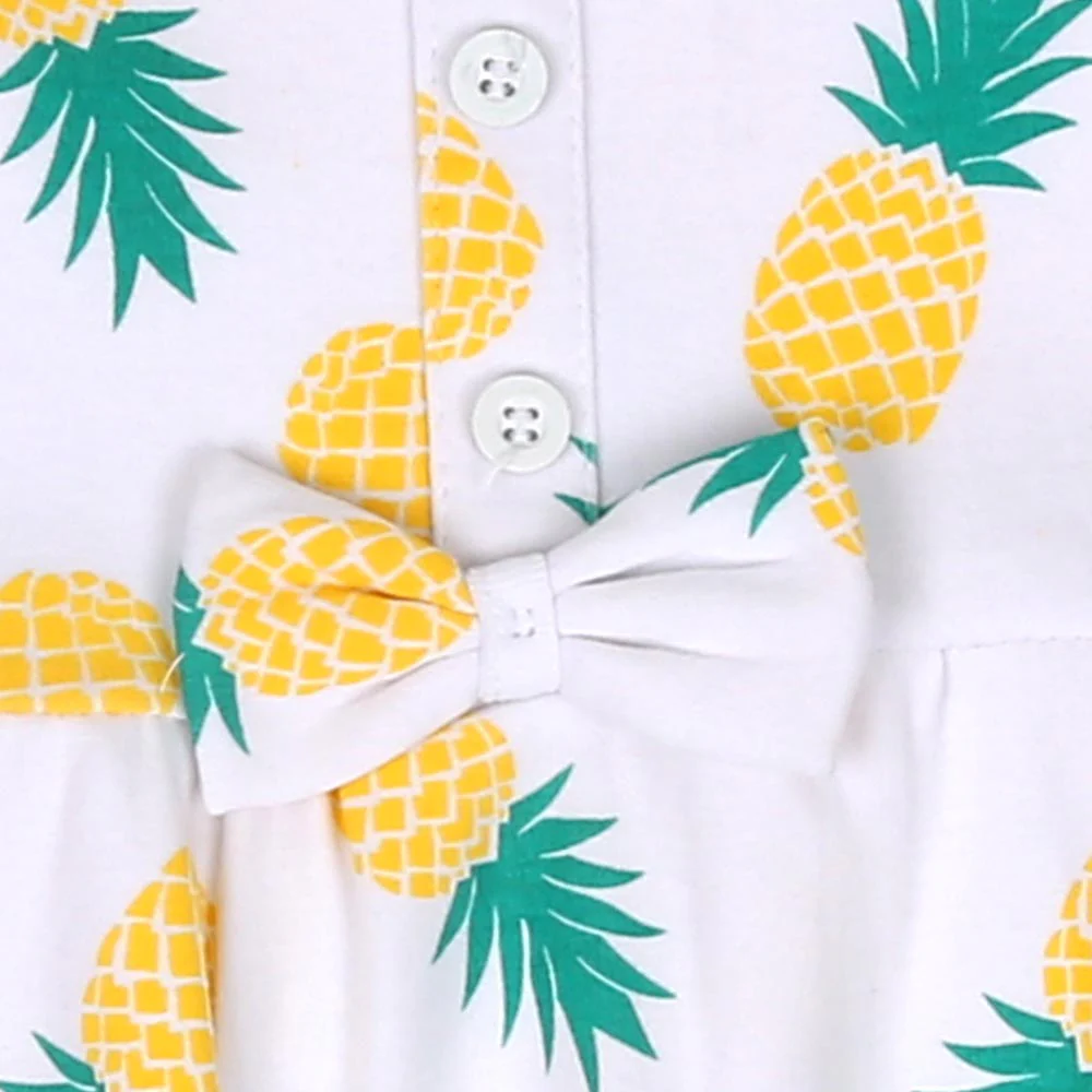 Infant Girls Knitted Romper Pineapple - White - Image 3