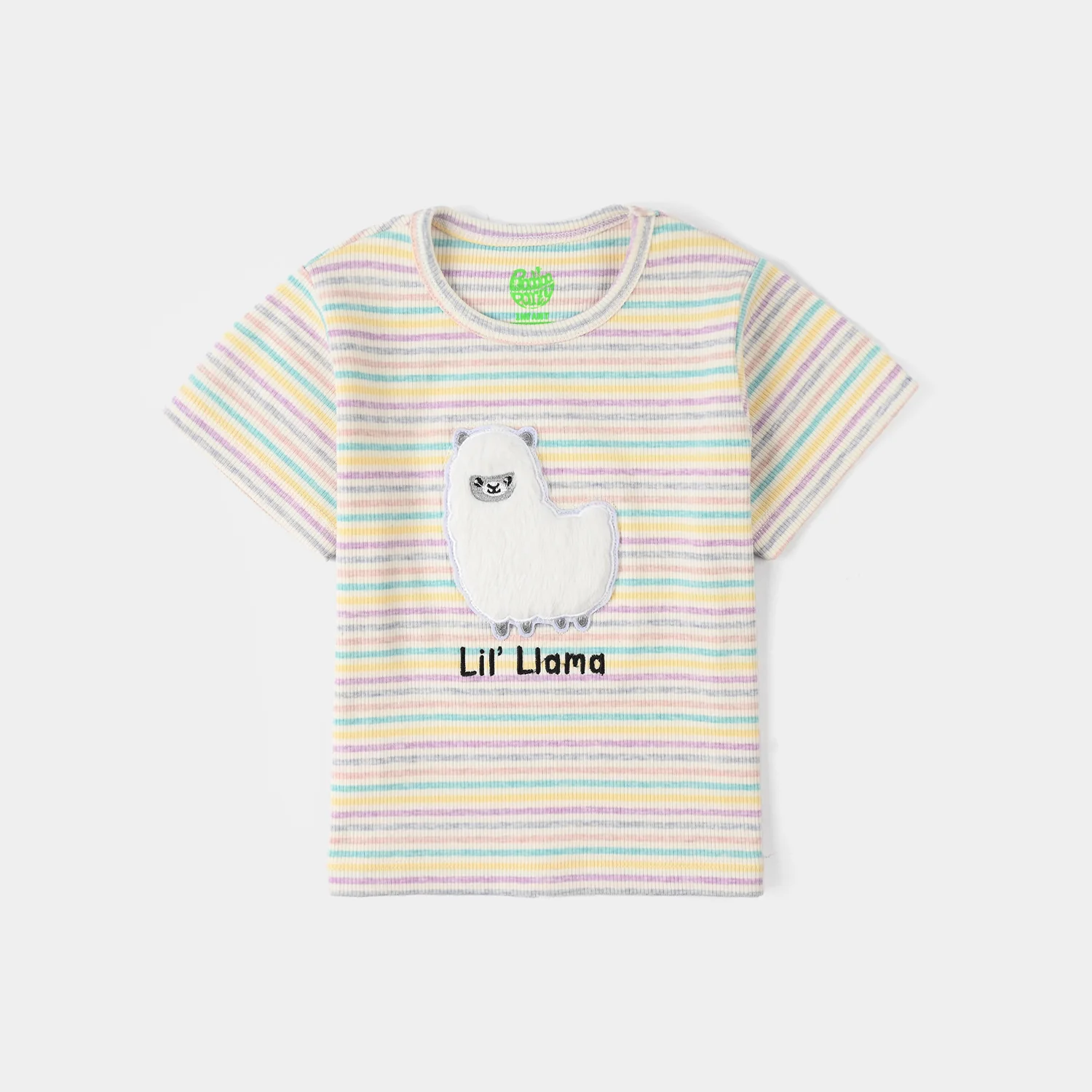Infant Girls 2x1 Rib T-Shirt - Multi - Image 2