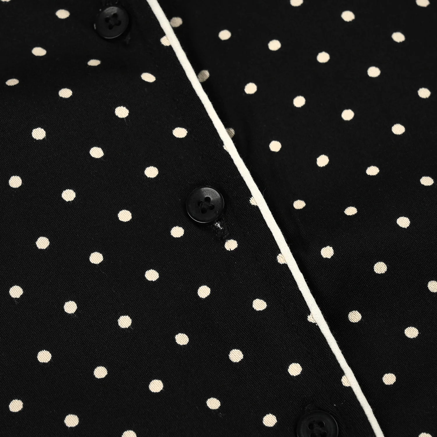 Infant Girls Linen Viscose Nightwear-Polka Dot-BLACK - Image 4