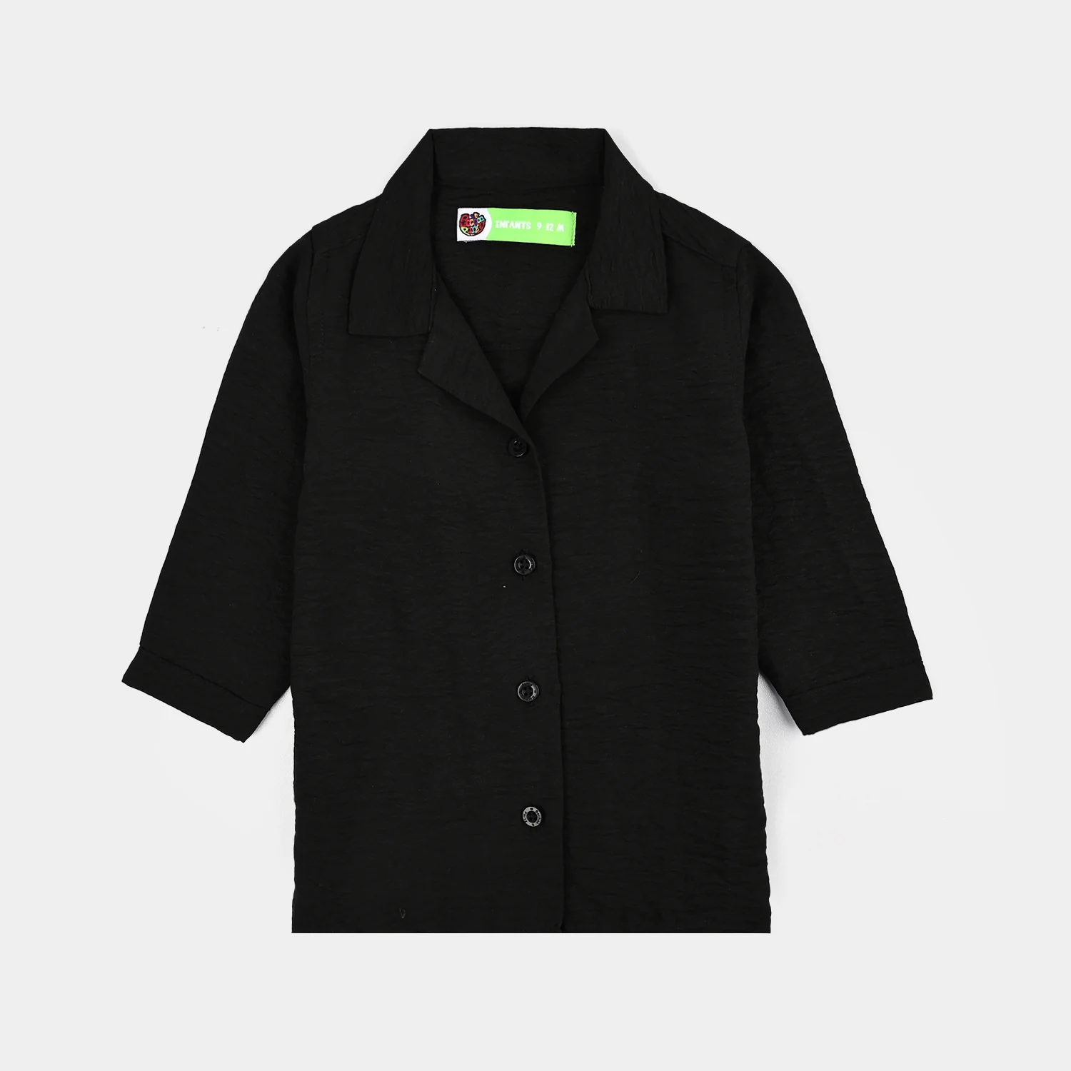 Infant Girls Linen Viscose Nightwear-Wavy-BLACK - Image 2