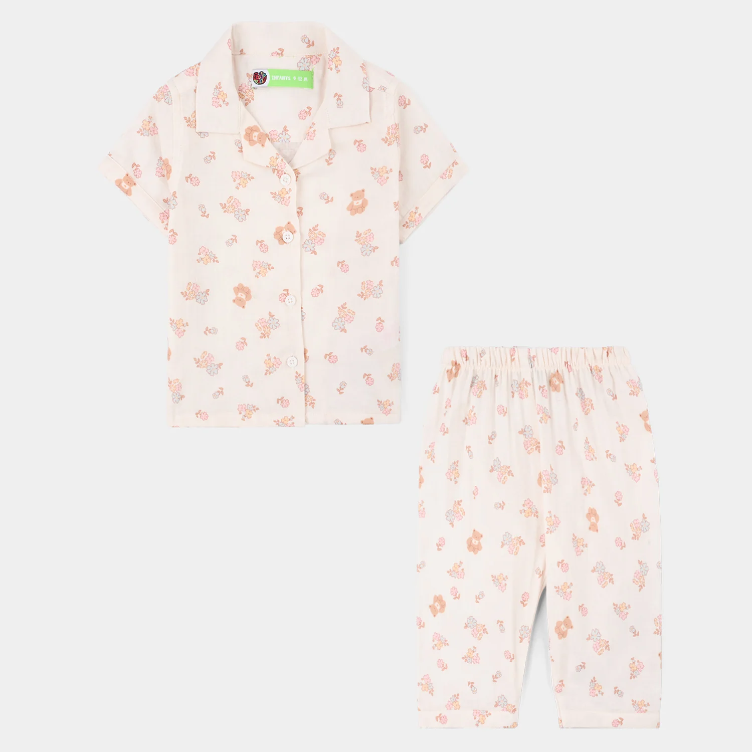 Infant Girls Linen Viscose 2PC Set – Cream