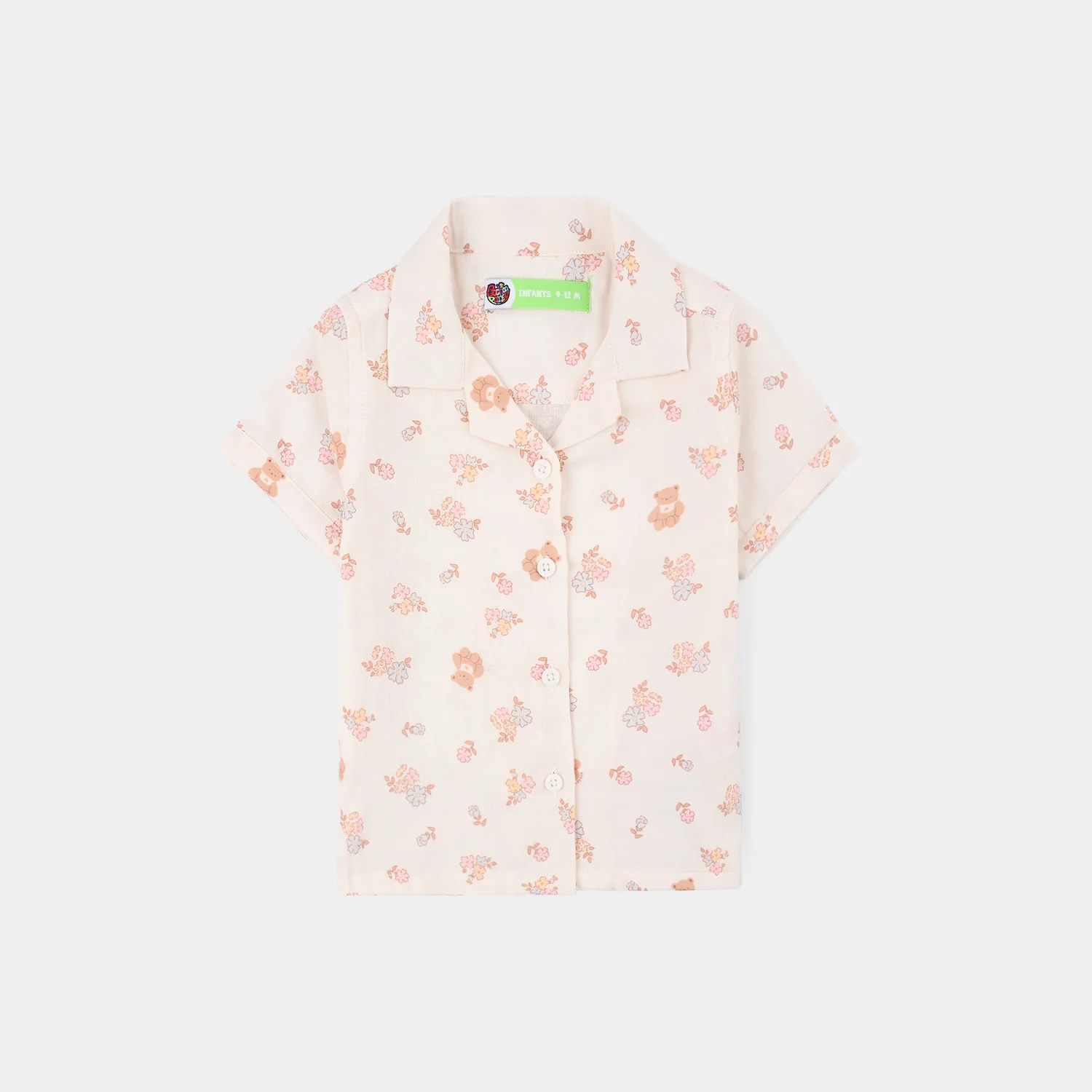 Infant Girls Linen Viscose 2PC Set – Cream - Image 2