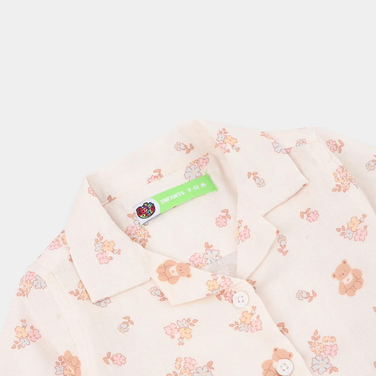 Infant Girls Linen Viscose 2PC Set – Cream - Image 3