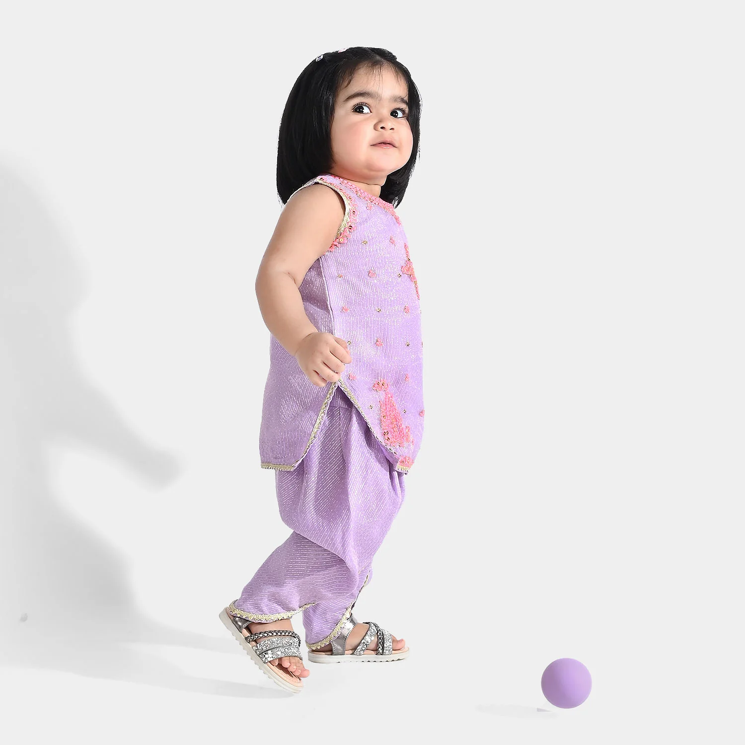 Infant Girls Net Fancy 2Pcs - Lilac/Purple - Image 4