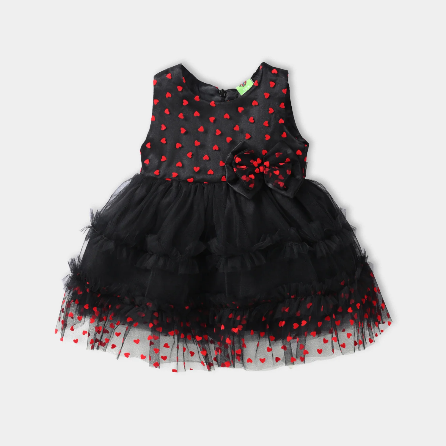 Infant Girls Net Fancy Frock - Black - Image 4