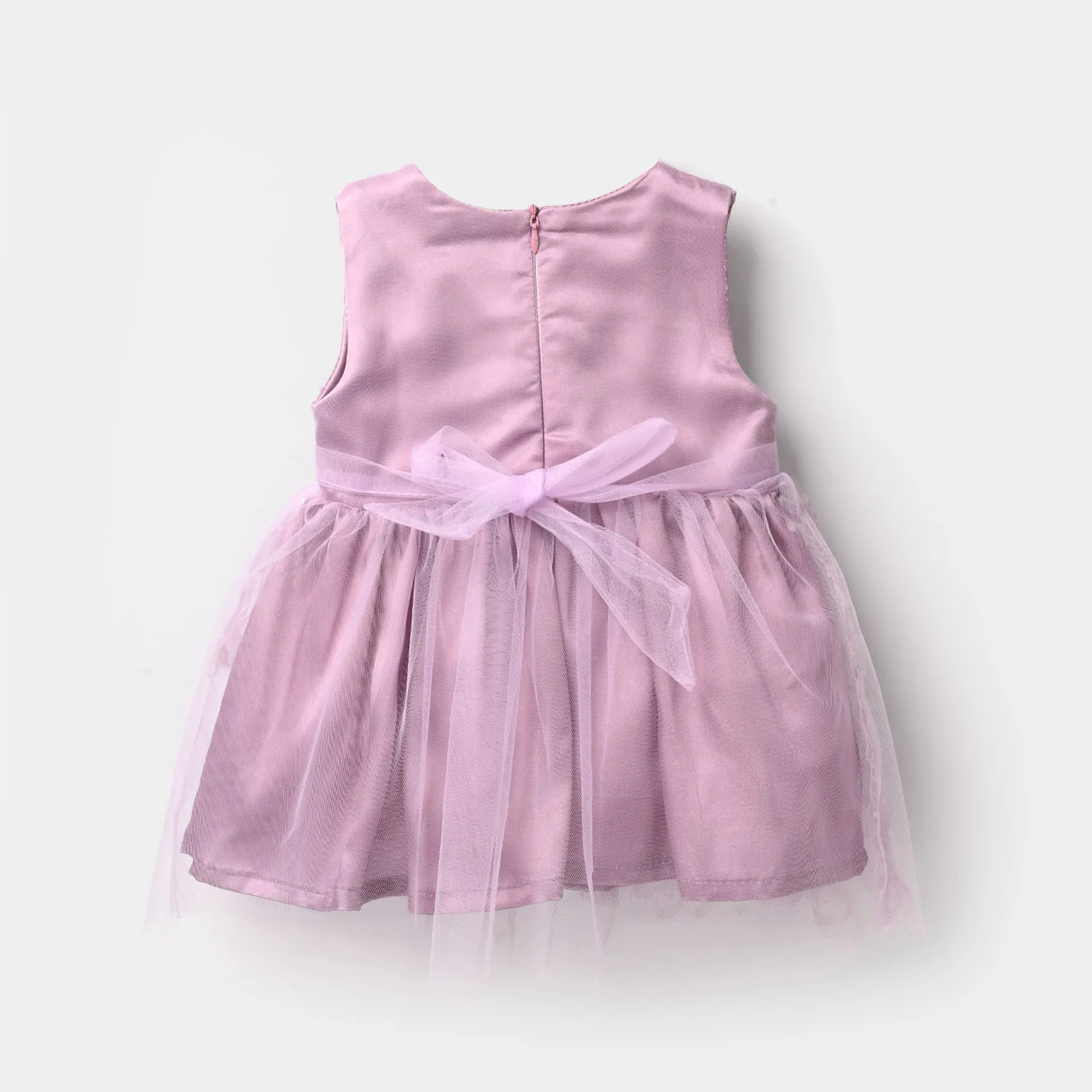 Infant Girls Net Fancy Frock - Purple - Image 4