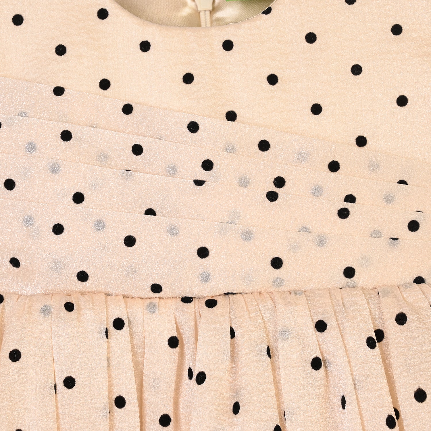 Infant Girls Organza Fancy Frock Polka Dream-Cream - Image 2